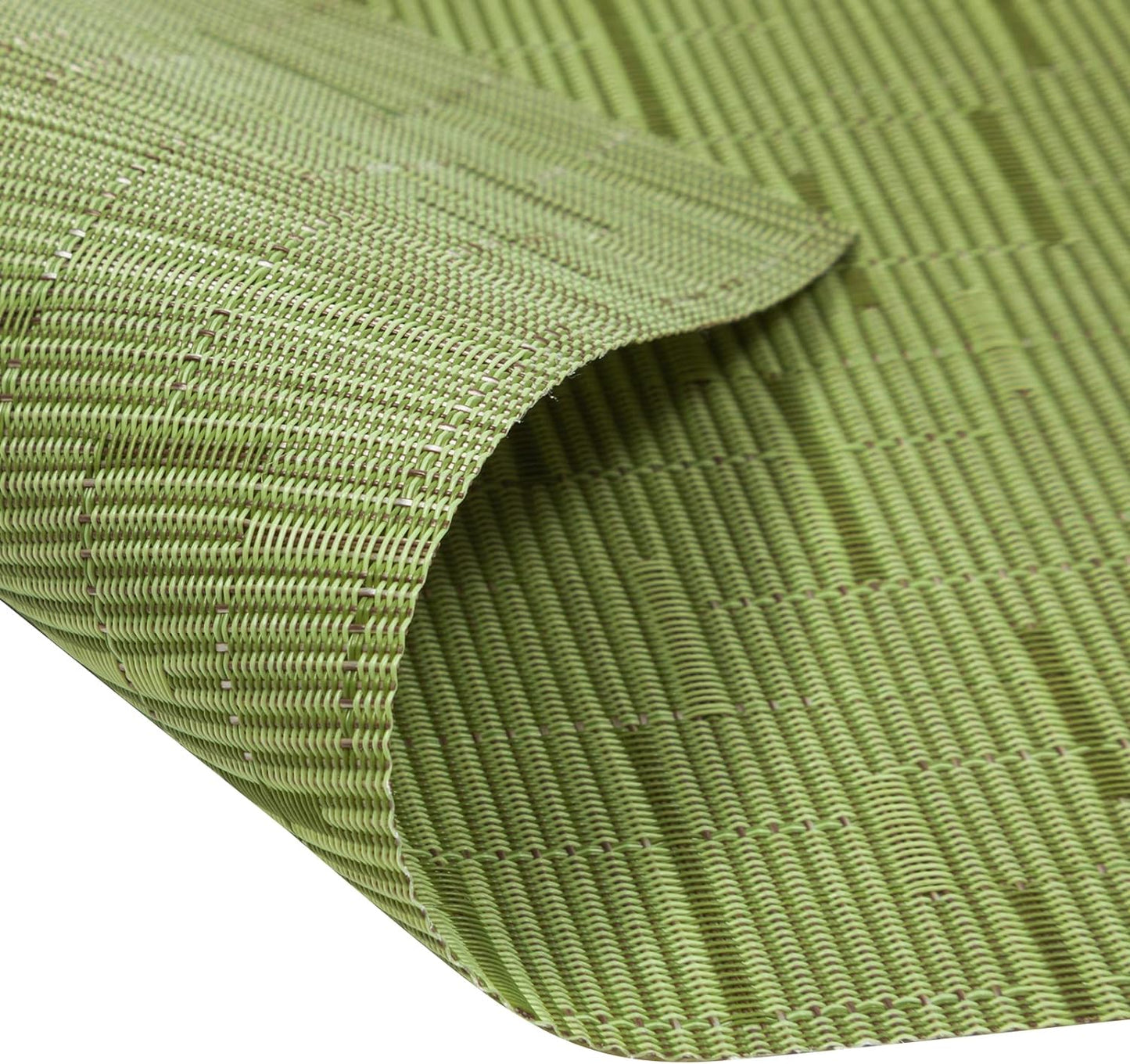 Round Table Placemats Set Wedge Shaped Place Mat with Centerpiece Round Mat Heat Resistant Table Mats Washable, Green