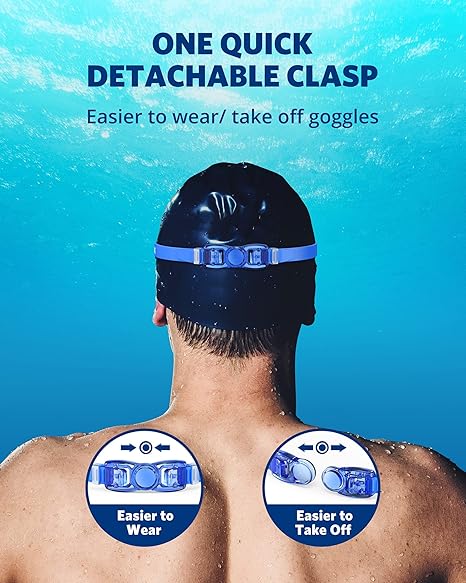 Swim Goggles, Swimming Goggles No Leaking Full Protection Adult Men Women Youth,Grey Silver