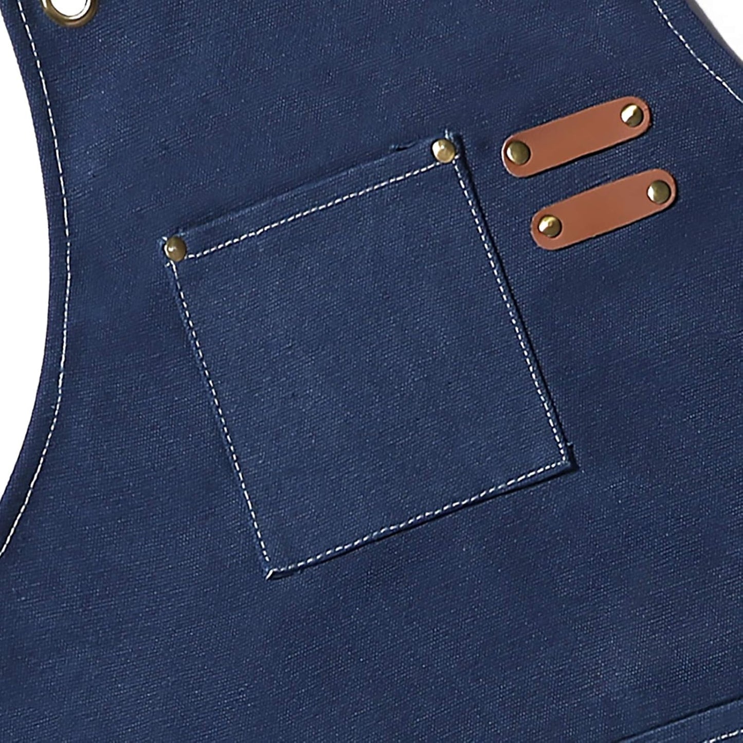 Chef Aprons for Men Women with Oversized Pockets,Cotton Canvas Cross Back Heavy Duty Work Apron,Blue