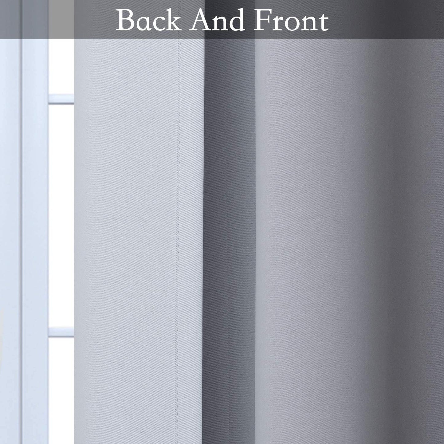 Ombre Room Darkening Curtains for Bedroom,  Light Blocking Thermal Insulated Grommet Window Curtain/Drapes for Living Room,2 Panels,Black&White