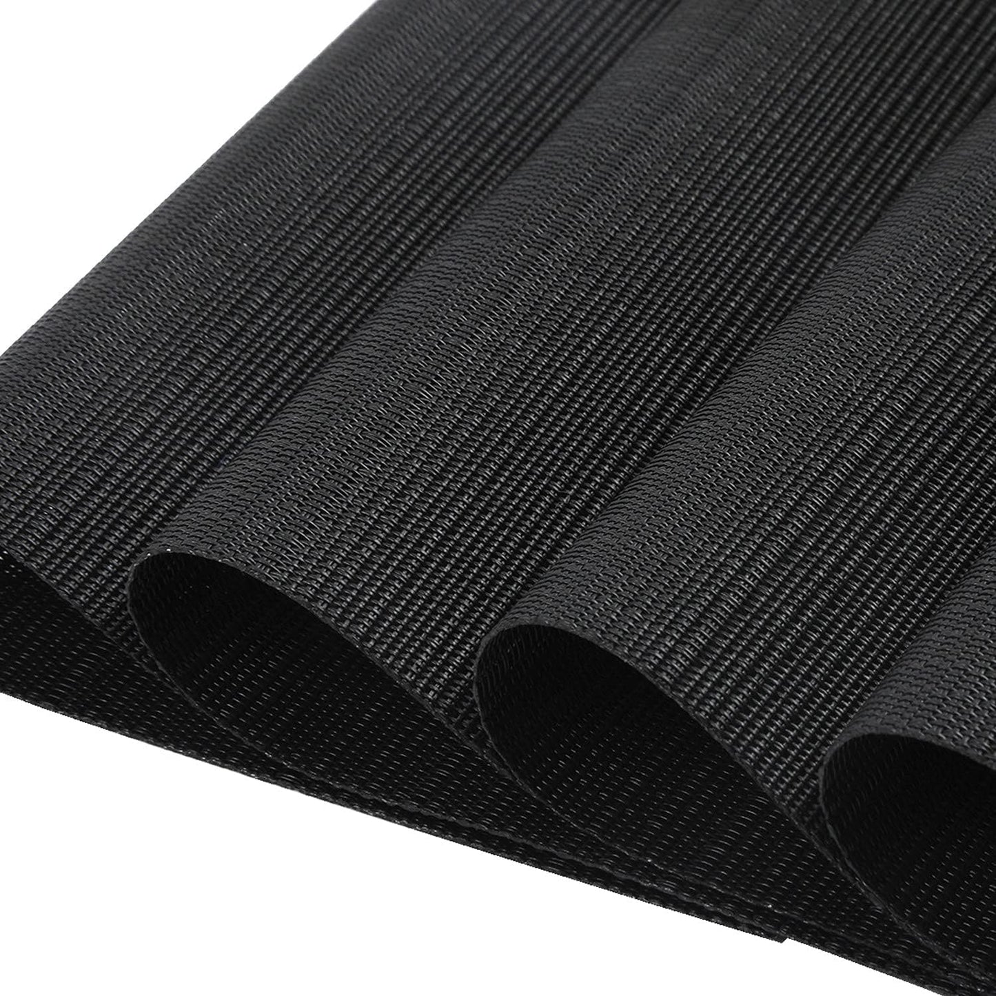 Round Table Placemats Set Wedge Shaped Place Mat with Centerpiece Round Mat Heat Resistant Table Mats Washable, Black