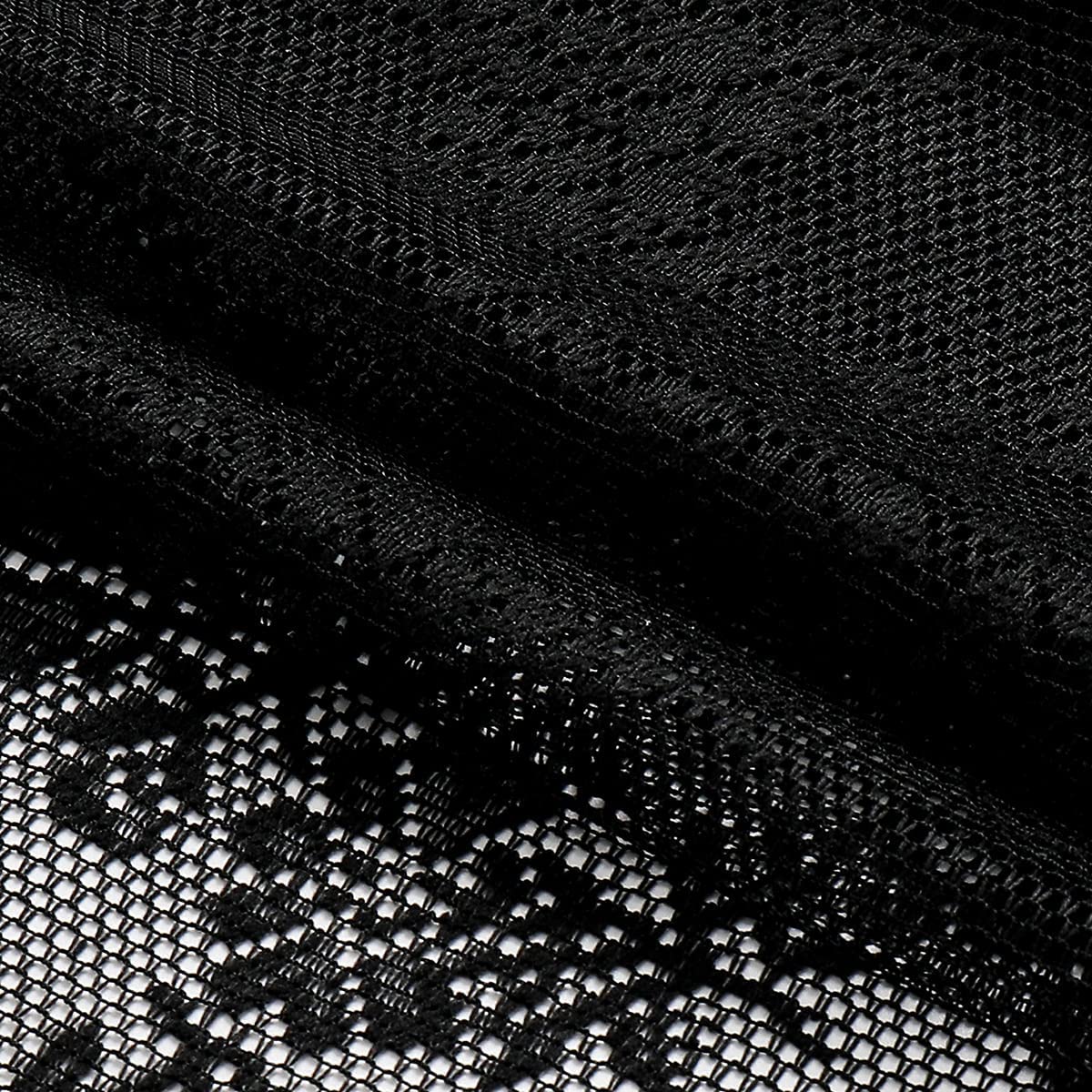 Black Lace Sheer Curtains for Bedroom Farmhouse French Floral Rose Lace Curtain Panels Durable Flower Embeoidered Window Treatment Drapes for Living Room Christmas Holiday, Set of 2