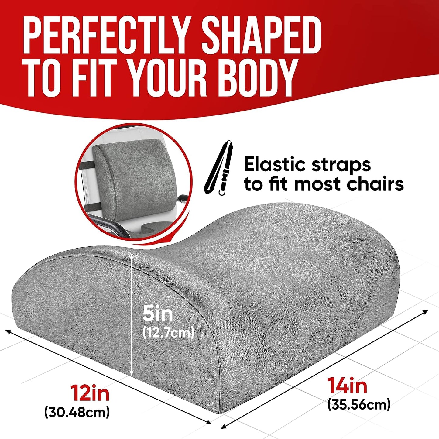 Seat Cushion for Office Chair, Lumbar Support Pillow for Chair, Car Seat Cushion,Washable Coat,Back Support Memory Foam Pillow ,Grey Velour