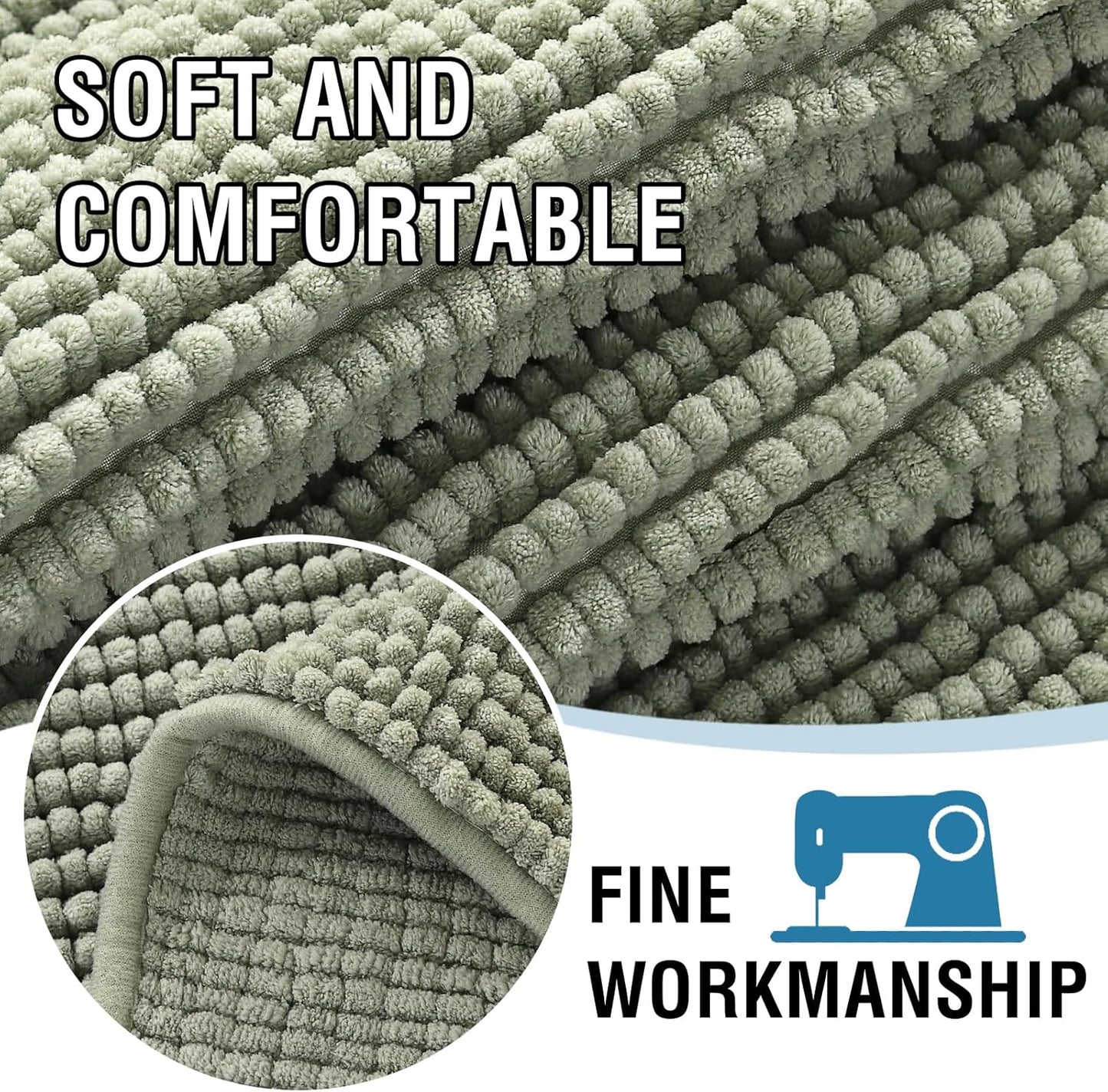 2 Packs Plush Chenille Couch Armrest Cover Thick and Soft Sofa Covers Water Resistant Furniture Protector Cover for Pets,Sage