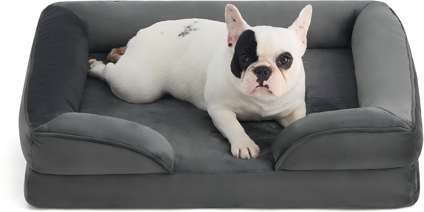 Dog Bed - Washable Small Medium Dog Cat Bed Waterproof, Comfort Cats Couch Sofa with Washable Removable Cover, Pets Bed with Nonskid Bottom,Dark Grey