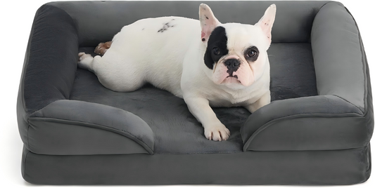 Dog Bed - Washable Small Medium Dog Cat Bed Waterproof, Comfort Cats Couch Sofa with Washable Removable Cover, Pets Bed with Nonskid Bottom,Dark Grey