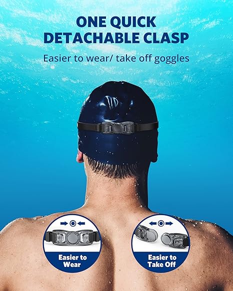 Swim Goggles, Swimming Goggles No Leaking Full Protection Adult Men Women Youth,Black Clear