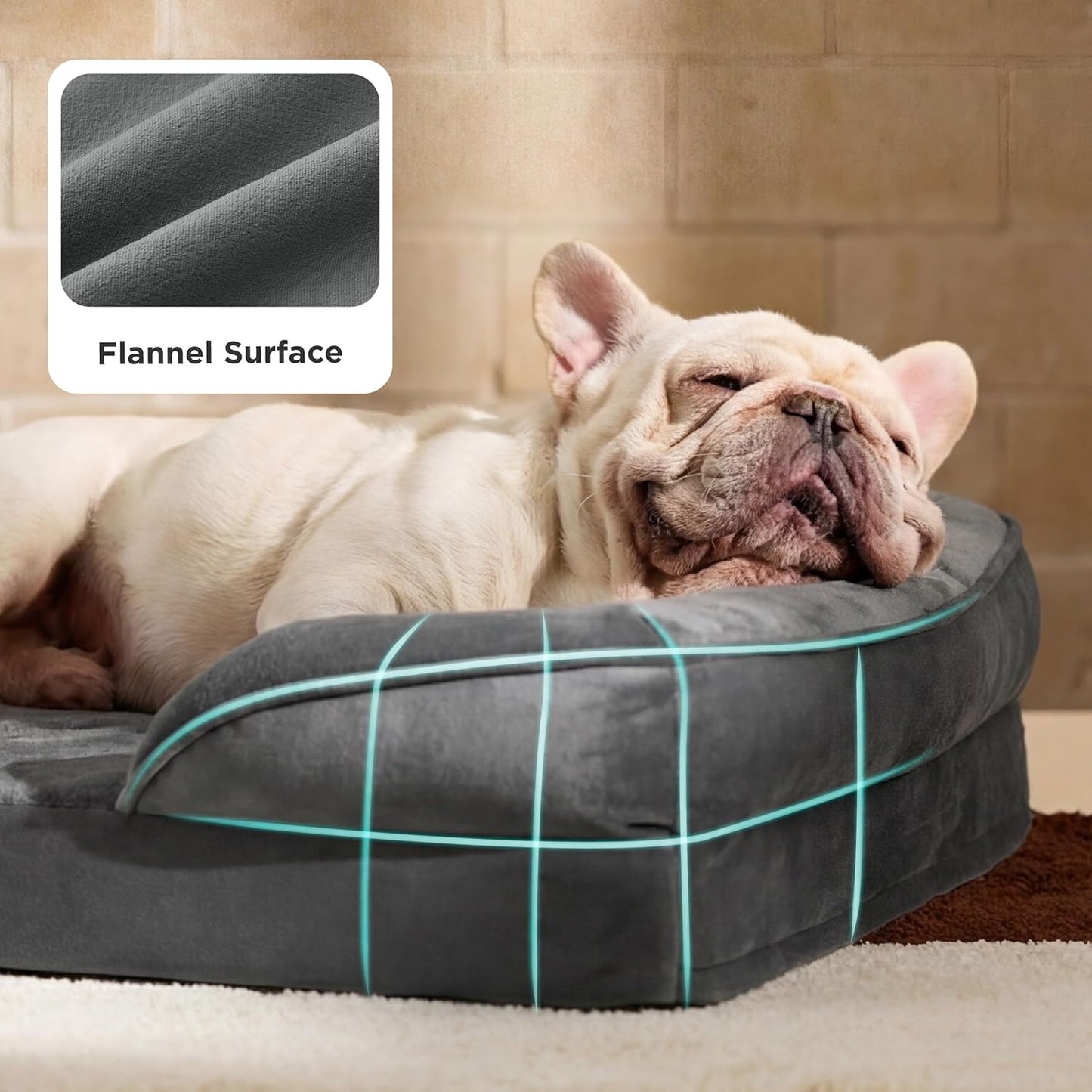 Dog Bed - Washable Small Medium Dog Cat Bed Waterproof, Comfort Cats Couch Sofa with Washable Removable Cover, Pets Bed with Nonskid Bottom,Dark Grey