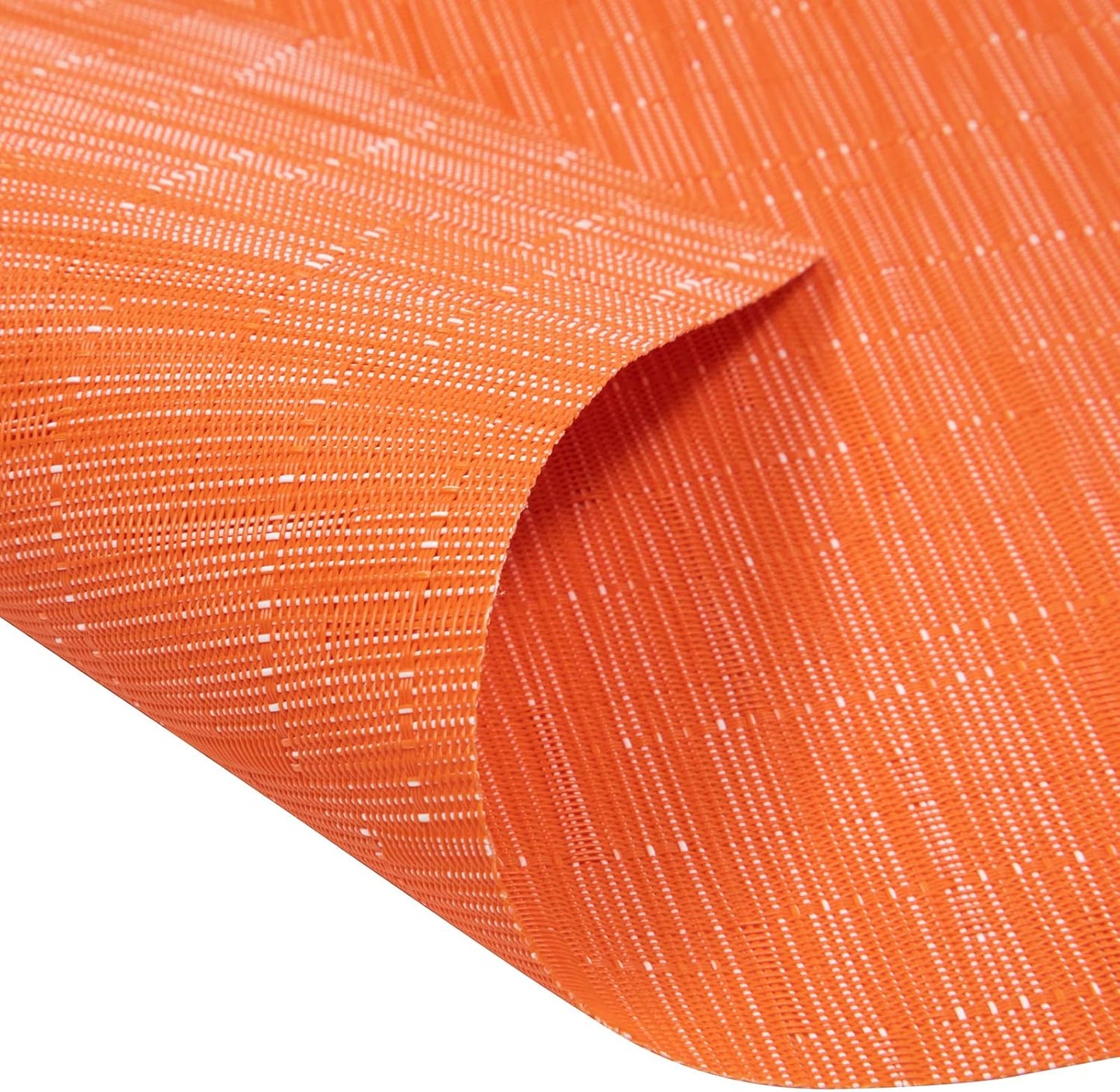 Round Table Placemats Set Wedge Shaped Place Mat with Centerpiece Round Mat Heat Resistant Table Mats Washable, Orange
