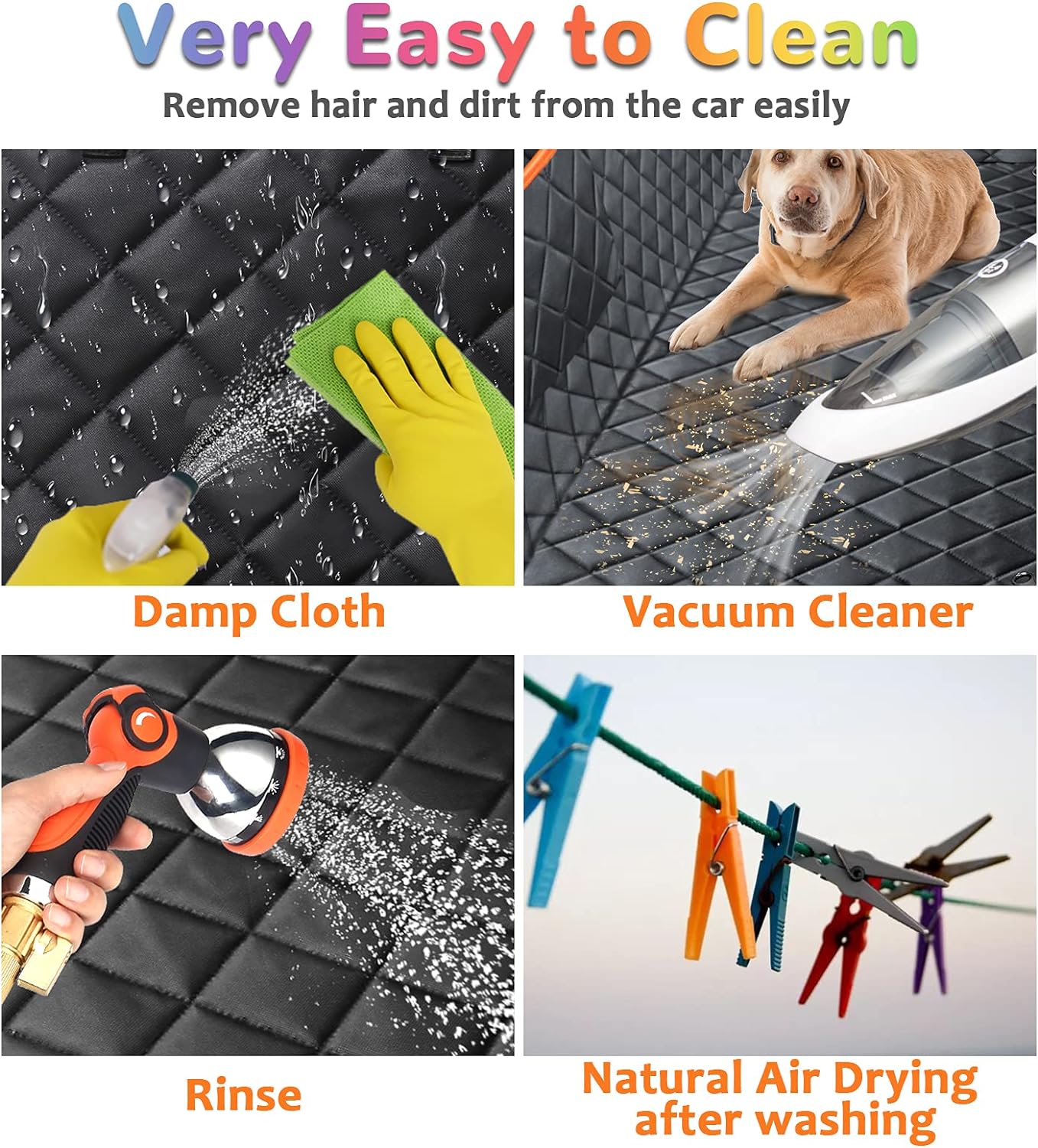 Back Seat Extender for Dogs, Waterproof Dog Car Seat Cover, Sturdy Pets Backseat Protector Full surround and Storage Pocket for Car SUV Truck,Orange
