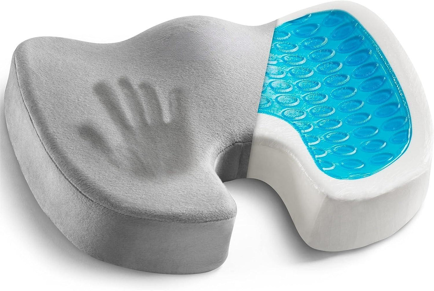 Memory Foam Gel Seat Cushion for Office Chair, Comfort Car Chair Cushion, Desk Seat Cushion for Tailbone Sciatica Pain Relief, Ergonomic Seat Pad,Grey