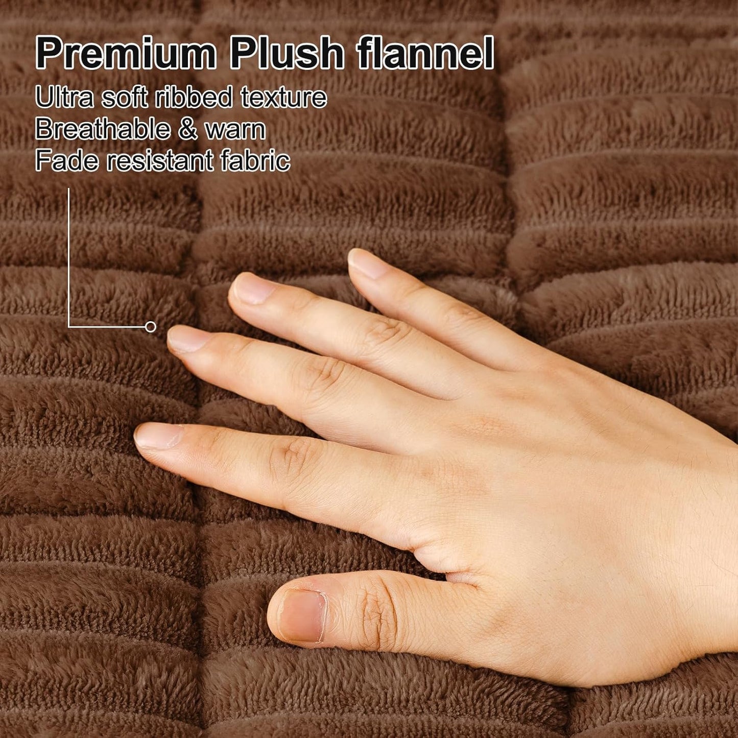 Couch Cover for Dogs Washable, Non Slip Fuzzy Pet Couch Covers for 3 Cushion Sofa Pet Friendly, Thick Soft Sofa Slipcovers Cushion Protector, Brown