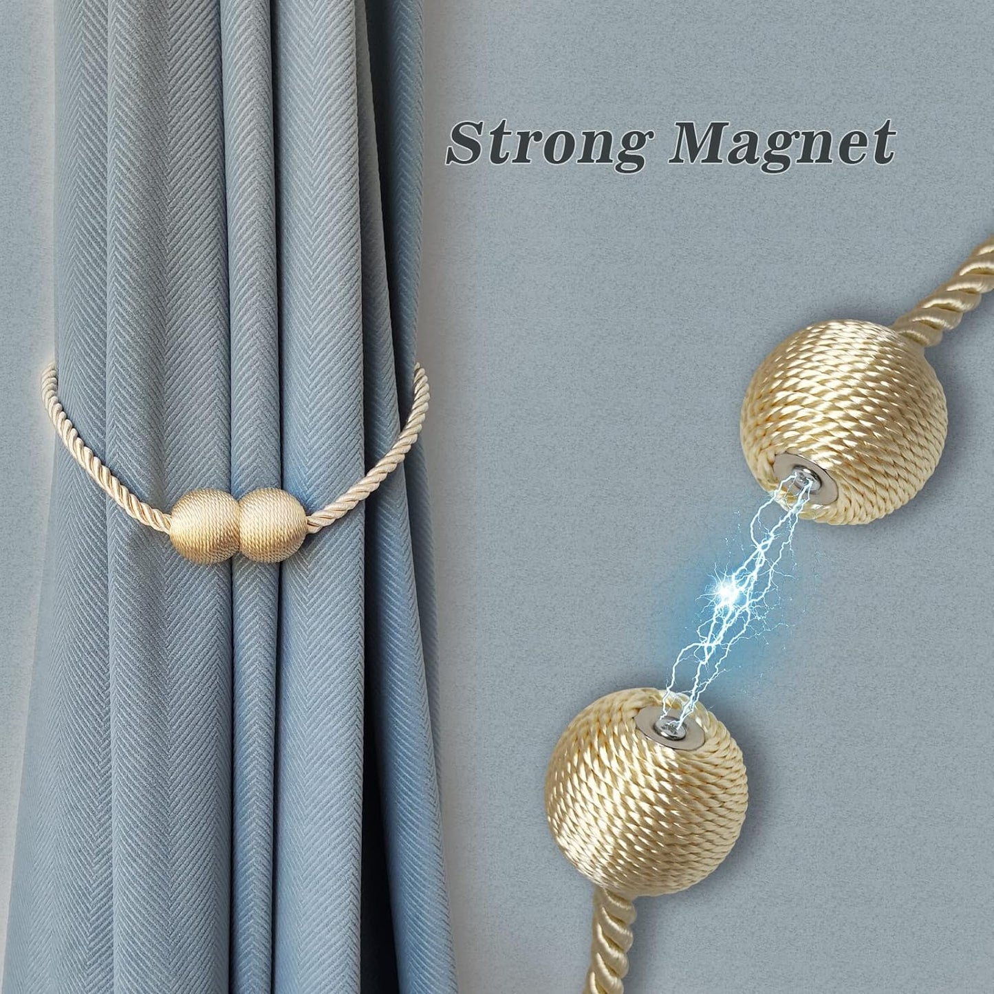 Curtain Tiebacks Buckles Holdbacks Holders Hooks Clip for Home Outdoor Bedroom Office Decorative Curtain(Navy)
