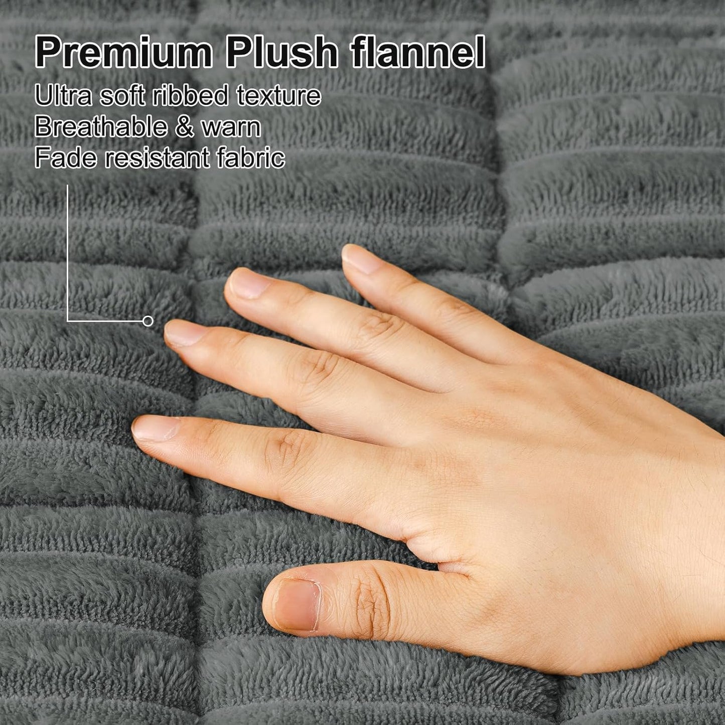 Couch Cover for Dogs Washable, Non Slip Fuzzy Pet Couch Covers for 3 Cushion Sofa Pet Friendly, Thick Soft Sofa Slipcovers Cushion Protector, Dark Grey