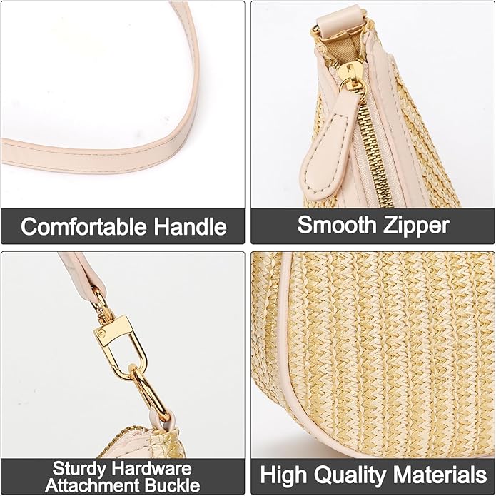 Shoulder Bag for Women Cute Hobo Purses and Handbags Retro Clutch Underarm Purse | Cute, Beige