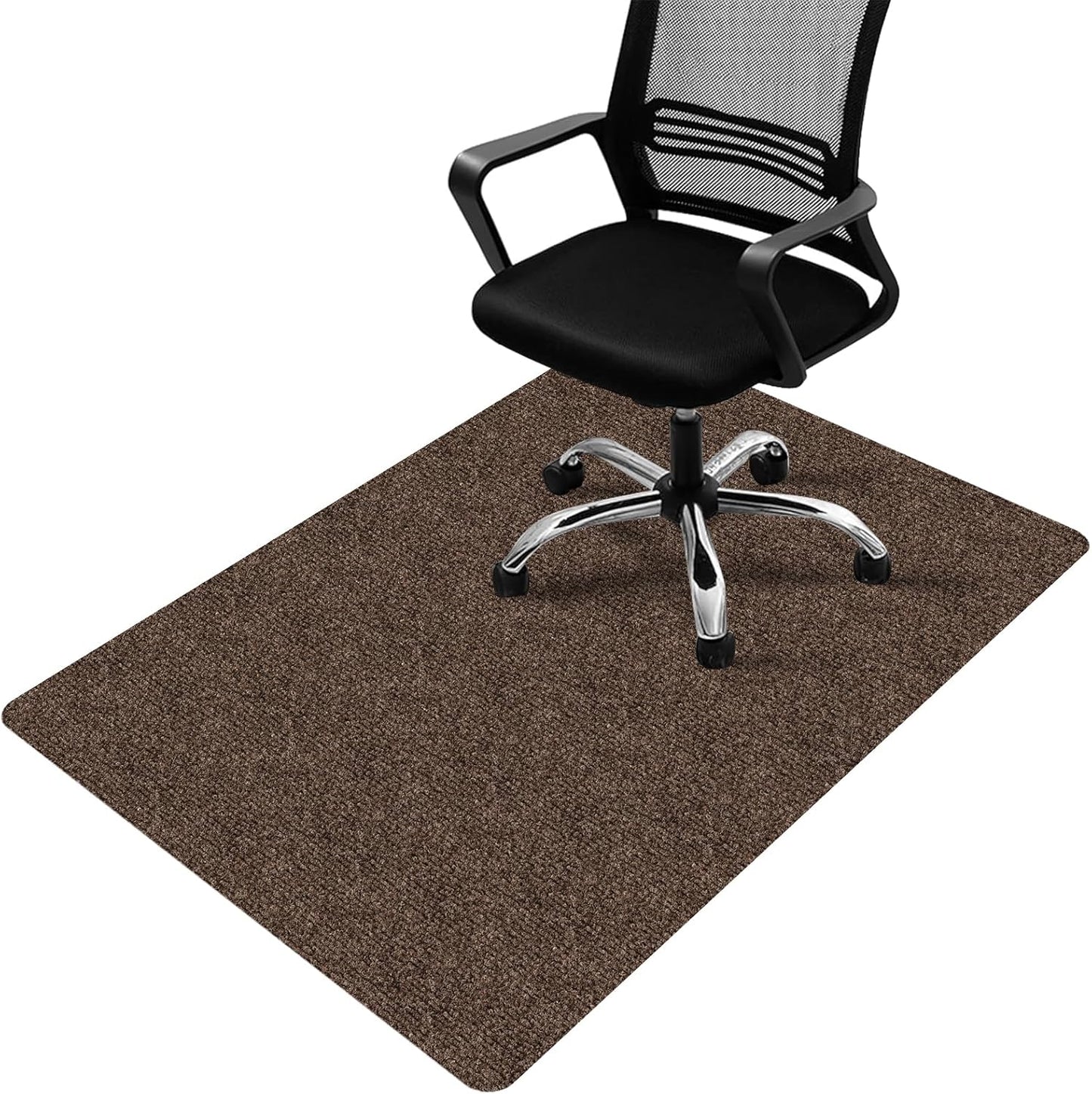 Office Chair Mat for Hardwood and Tile Floor, Computer Desk Chair Mats, Anti-Slip Mat for Rolling Chair, Large Floor Protector for Home Office, Brown
