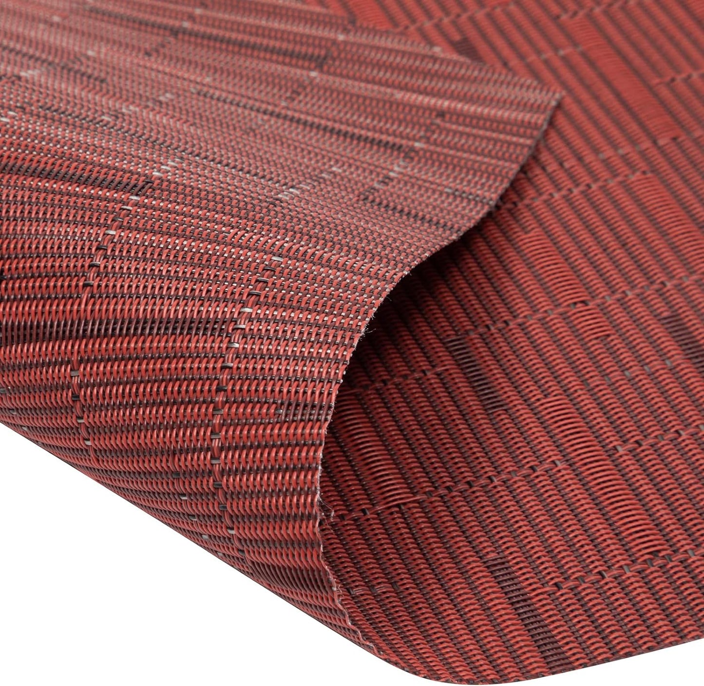 Round Table Placemats Set Wedge Shaped Place Mat with Centerpiece Round Mat Heat Resistant Table Mats Washable, Burgundy Red