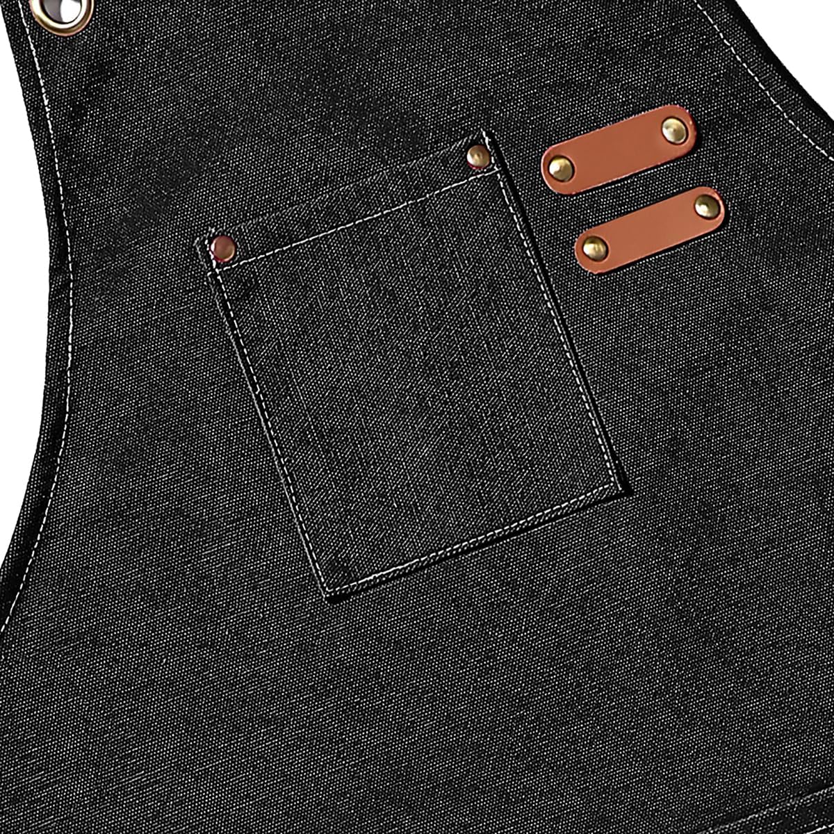 Chef Aprons for Men Women with Oversized Pockets,Cotton Canvas Cross Back Heavy Duty Work Apron,Black