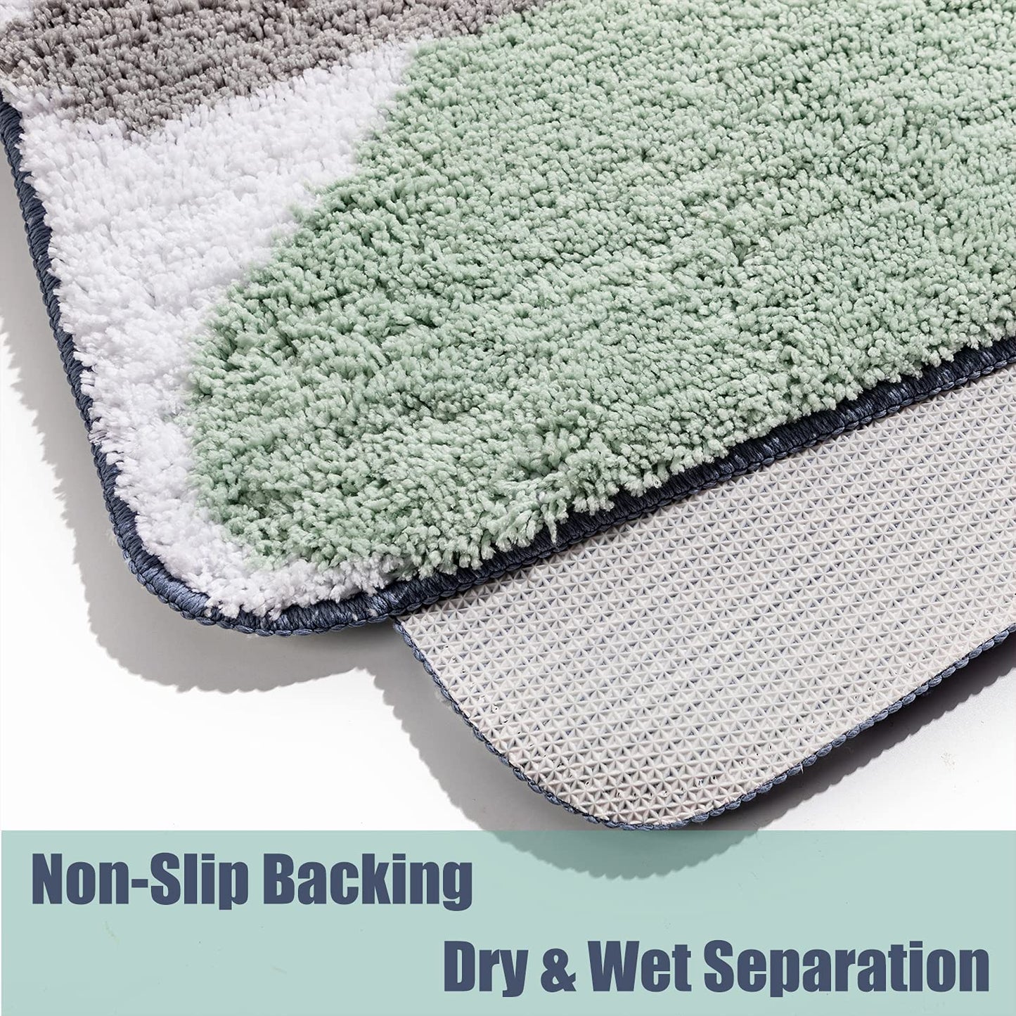 Bathroom Mats Non-Slip Rug Soft Bathroom Floor Mat for Entrance Green Bath Rug,Four Seasons