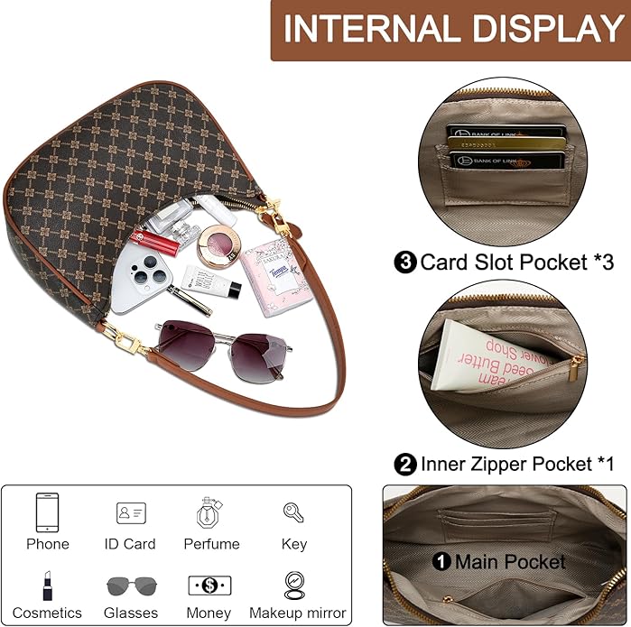 Shoulder Bag for Women Cute Hobo Purses and Handbags Retro Clutch Underarm Purse | Cute, Black&Flower