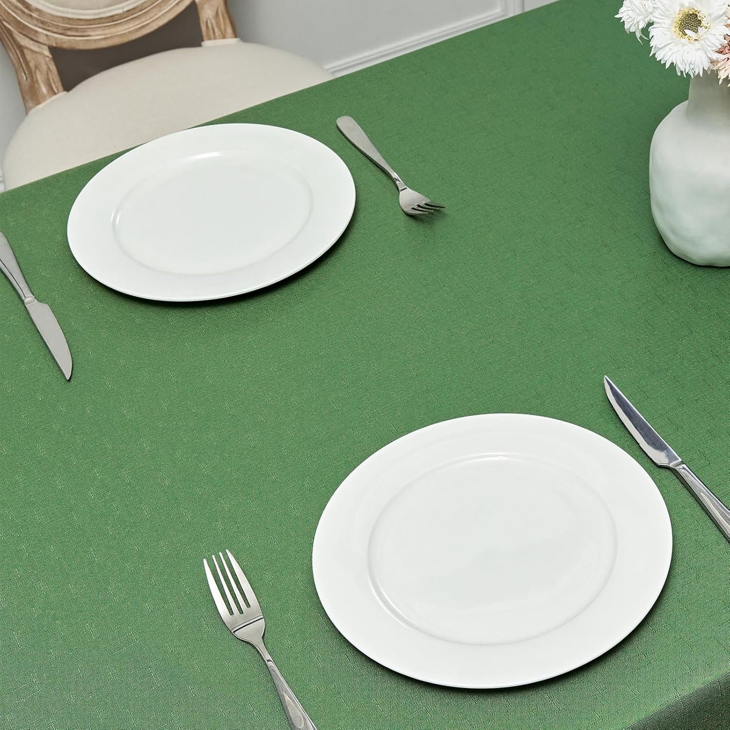 Tablecloths, Waterproof Table Cloth, Linens Wrinkle Free Anti-Fading, Rustic Table Cover Decoration for Kitchen Dinning Christmas,Lemon Green