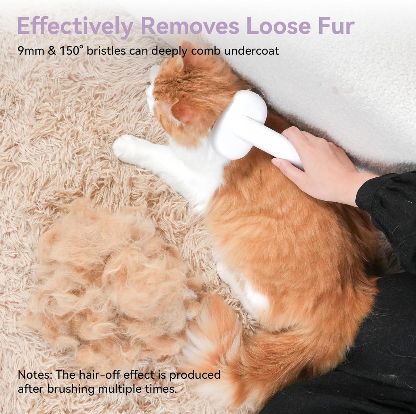 Cat Brush for Shedding, Indoor Cats, Long or Short Haired Cats, Cat Grooming Brush Cat Comb for Kitten Rabbit Massage Removes Loose Fur,Purple