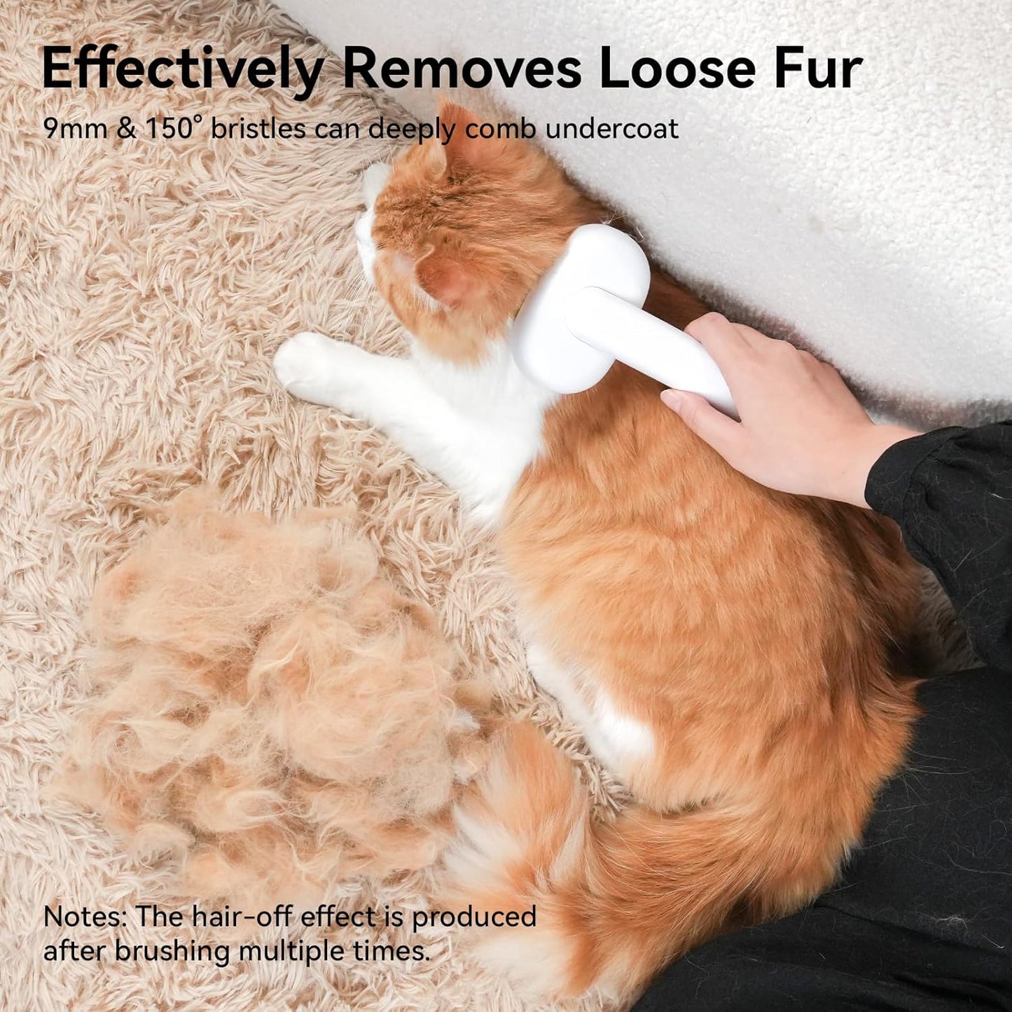 Cat Brush for Shedding, Indoor Cats, Long or Short Haired Cats, Cat Grooming Brush Cat Comb for Kitten Rabbit Massage Removes Loose Fur,White