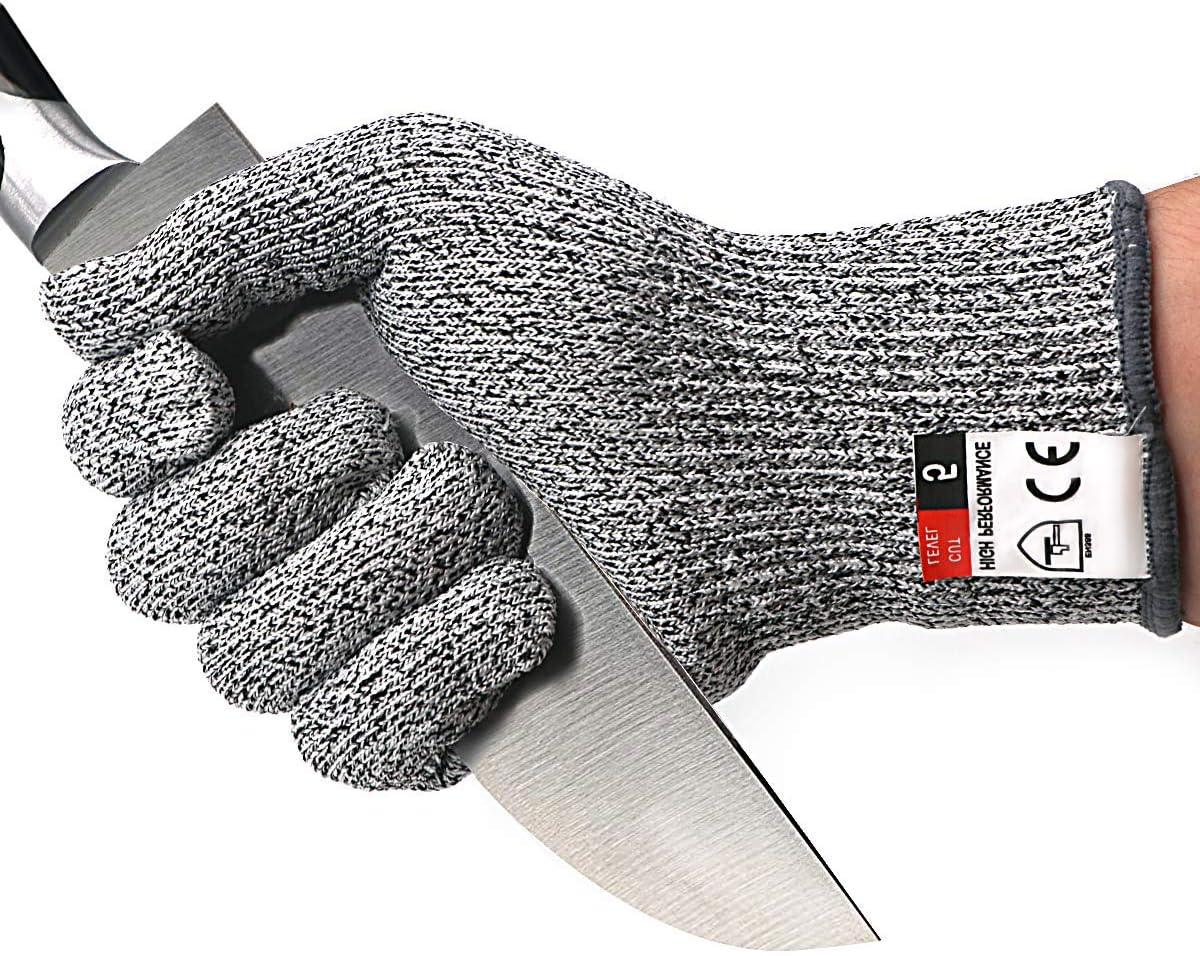   Cut Resistant Work Gloves for Women and Men Level 5 Protection, Safety Kitchen Cut Gloves for Chef Oyster Shucking Mandolin Meat Cutting (Medium‌5-pairs),Grey