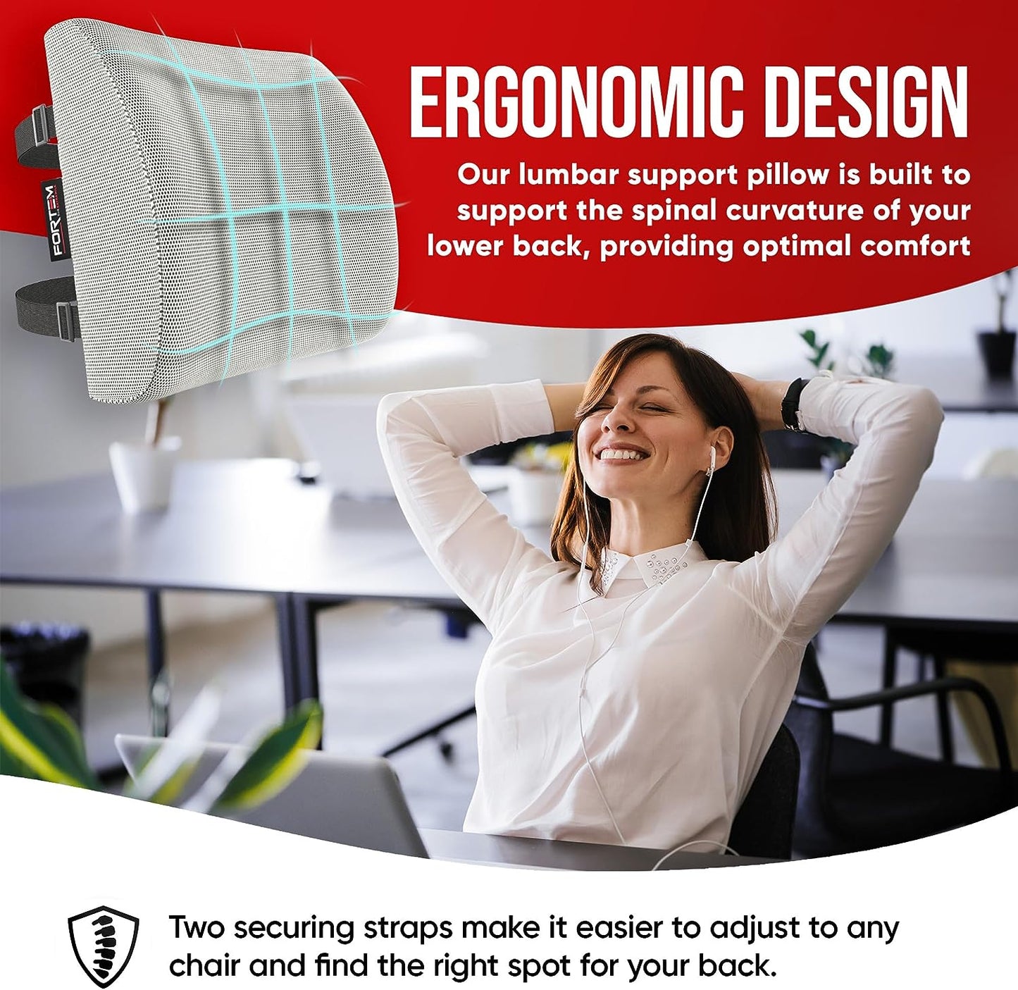 Seat Cushion for Office Chair, Lumbar Support Pillow for Chair, Car Seat Cushion,Washable Coat,Back Support Memory Foam Pillow ,Grey Mesh