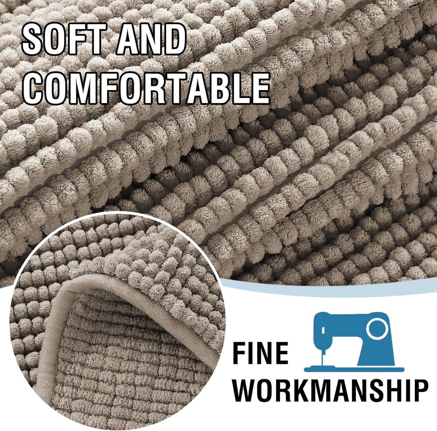 Plush Chenille Dog Bed Cover Thick Soft Sofa Cover for Cushion Couch Anti Slip Couch Cover Water Resistant Furniture Protector for Dog, Pet, Cat,Taupe