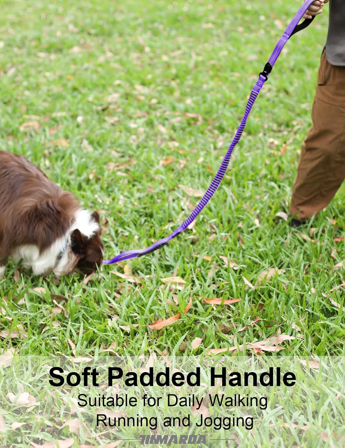 Heavy Duty Dog Leash, 4-6FT Shock Absorbing Dog Leashes with Traffic Handle and Comfortable Padded Handles, Advanced Easy Metal Clip, No Pull Reflective Leash for Medium Large Dogs,Purple