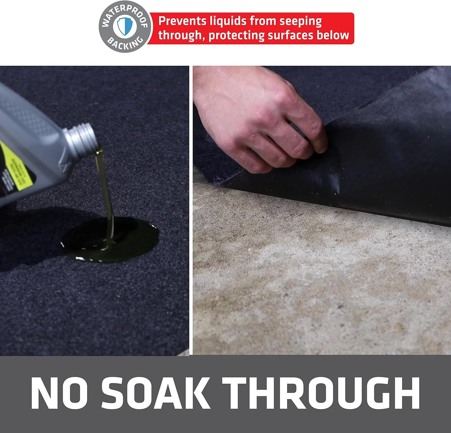 Oil Spill Mat,Premium Absorbent Oil Pad, Reusable, Washable, Durable, Waterproof Backing Contains Liquids, Protects Garage Floor Surface