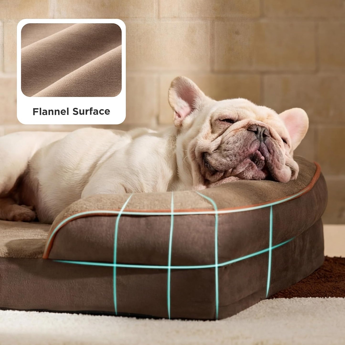 Dog Bed - Washable Small Medium Dog Cat Bed Waterproof, Comfort Cats Couch Sofa with Washable Removable Cover, Pets Bed with Nonskid Bottom, Brown