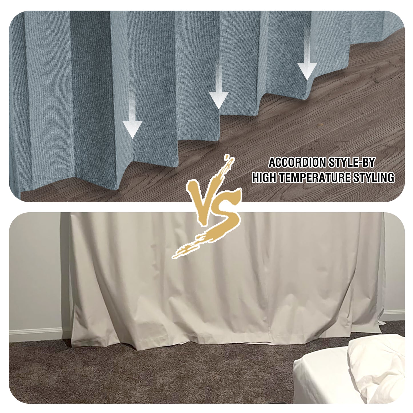 Double-sided Linen ,High shading,2 Panel Rod Pocket Semi Sheer Neutral Country Rustic Farmhouse Organ Curtain Bedroom,Smoke Blue