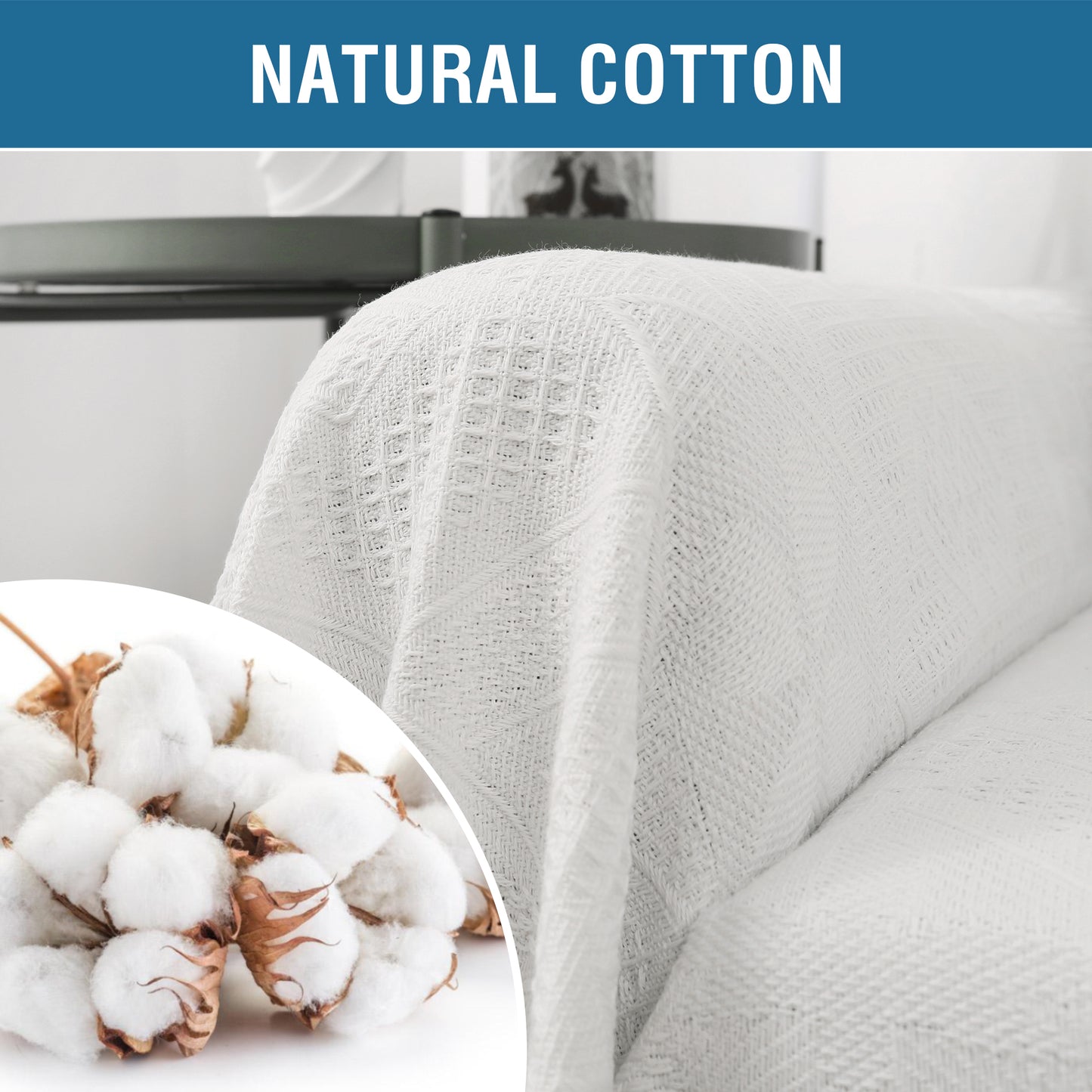 Sofa Cover, Couch Slipcovers for 1/2/3/4 Seater, White