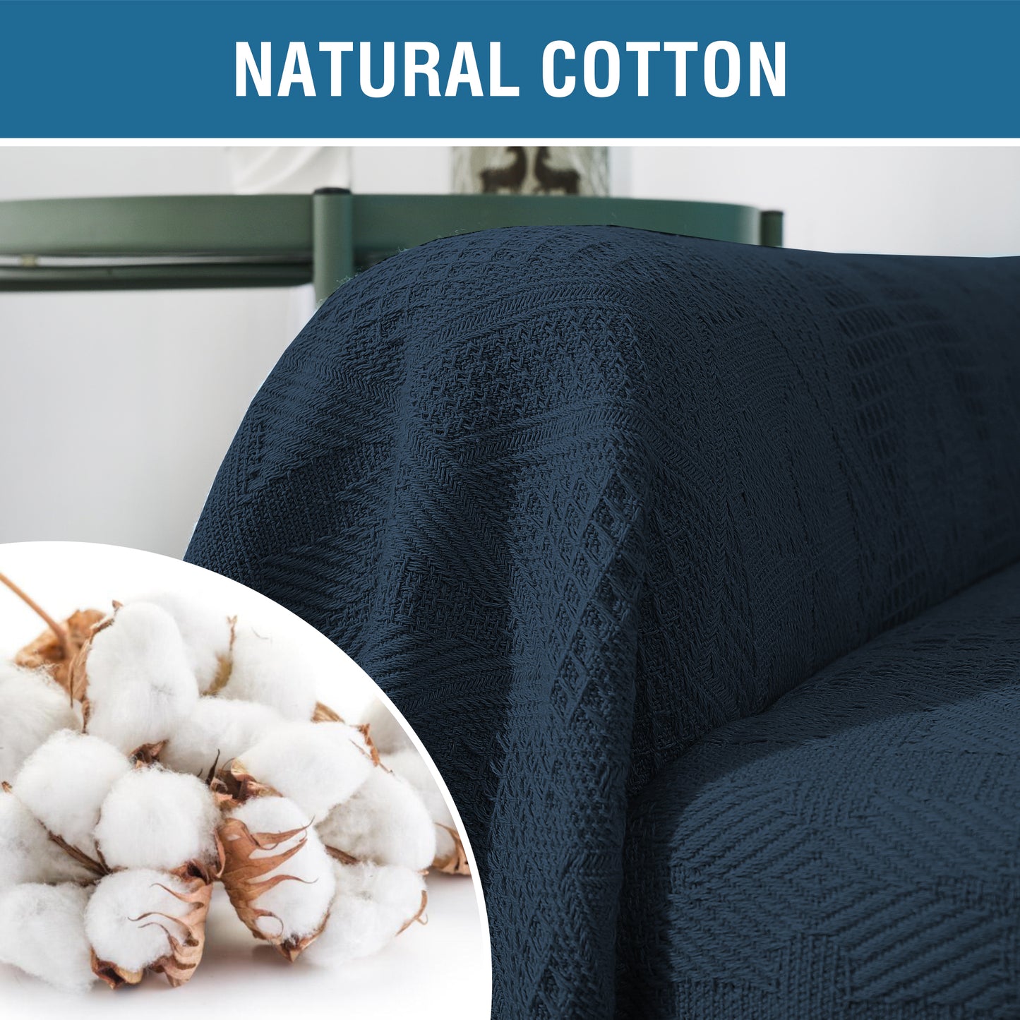 Sofa Cover, Couch Slipcovers for 1/2/3/4 Seater, Navy