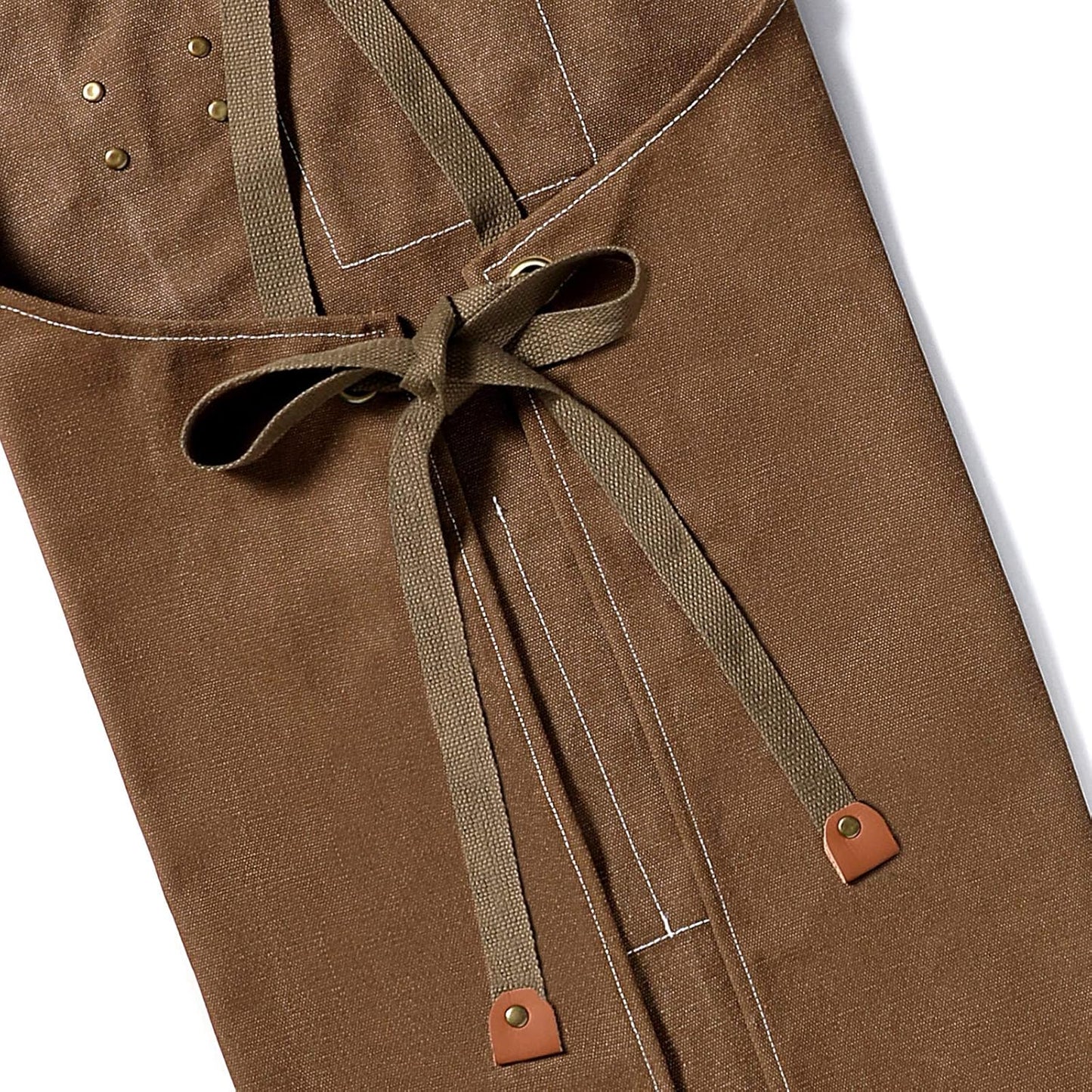 Chef Aprons for Men Women with Oversized Pockets,Cotton Canvas Cross Back Heavy Duty Work Apron,Brown