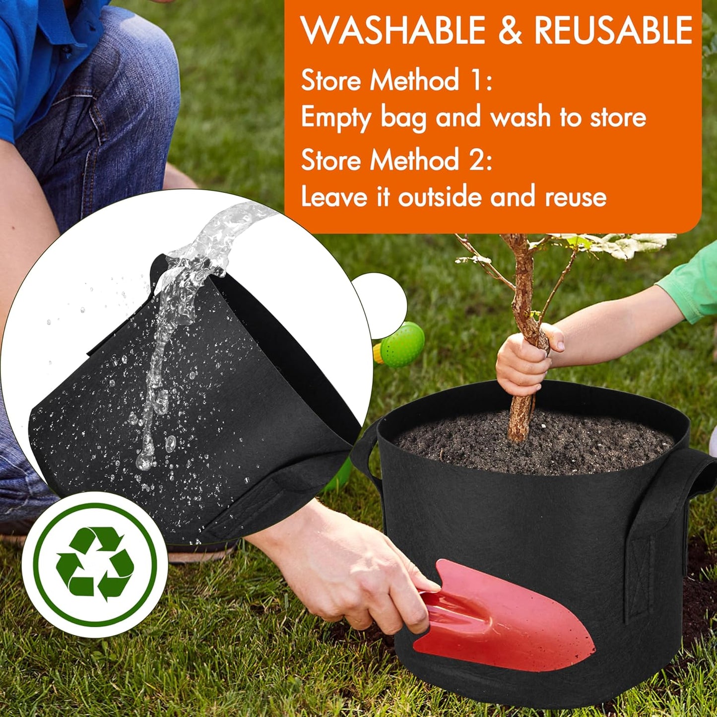 10-Pack 15 Gallon Grow Bags, Aeration Fabric Pots with Handles, Heavy Duty Cloth Pots for Plants