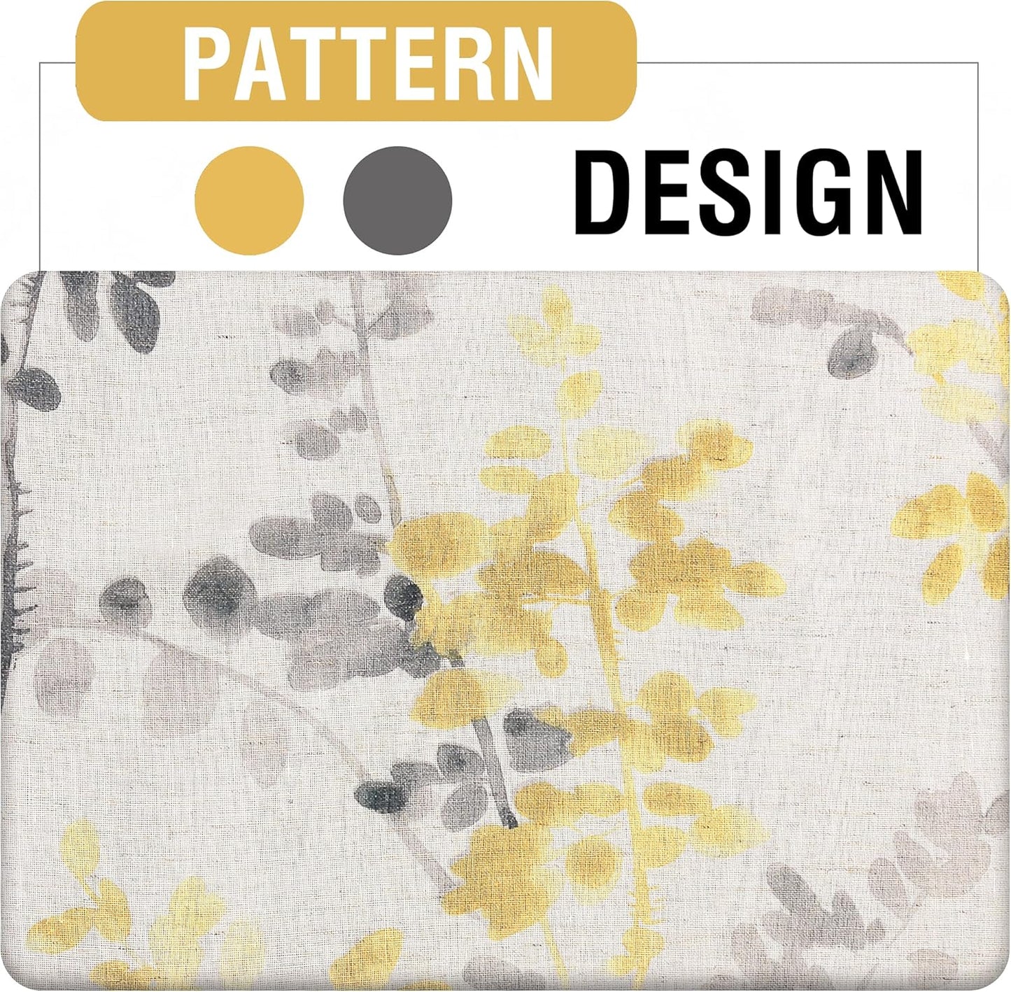 Sheer Linen Curtains Semi Sheer Curtains Draperies for Living Room/Bedroom Vintage Classical Floral Printing Window Treatment Grommet 2 Panels,Yellow/Taupe