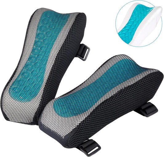Ergonomic Armrest Pads- Office Chair Arm Rest Cover Pillow - Elbow Support Cushion for Computer, Gaming and Desk Chairs (Set of 2, Mesh Cover)