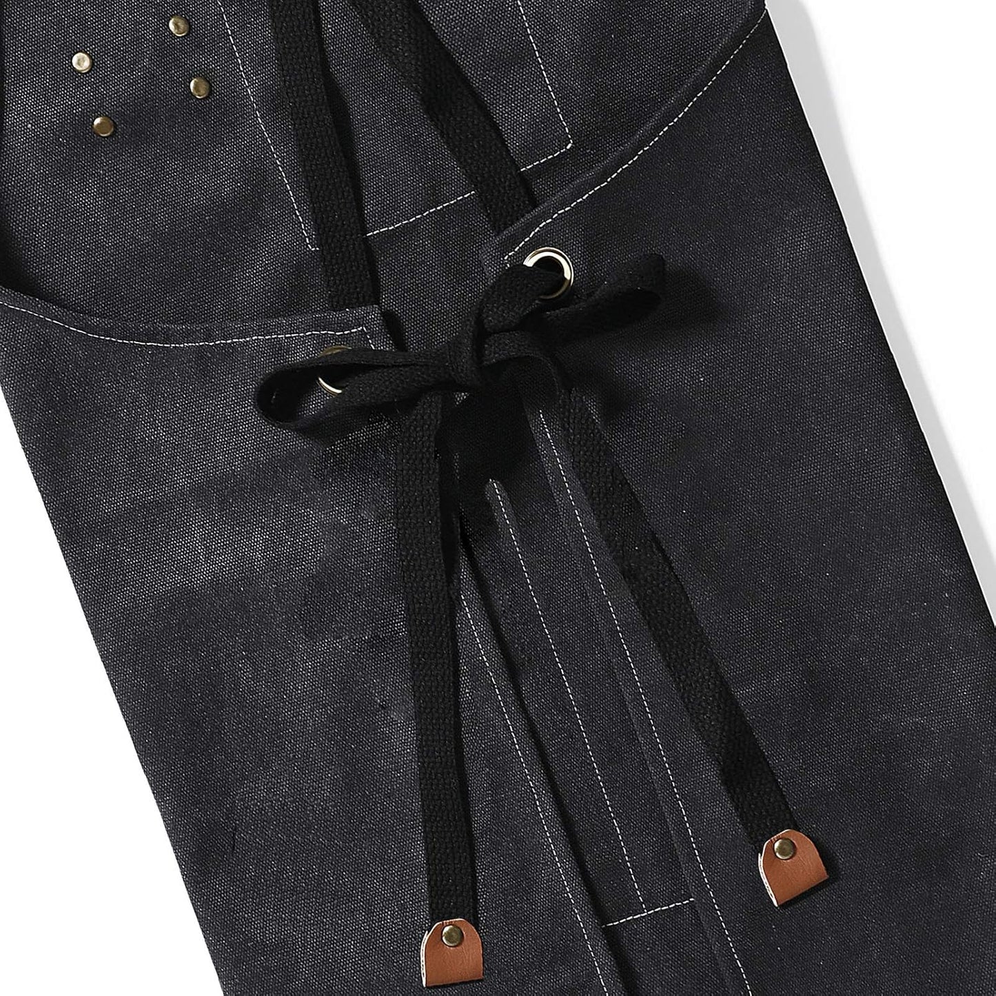 Chef Aprons for Men Women with Oversized Pockets,Cotton Canvas Cross Back Heavy Duty Work Apron,Black
