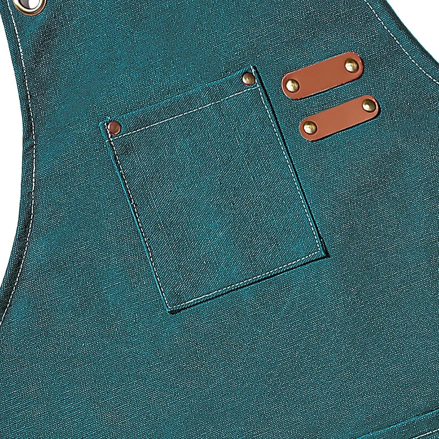 Chef Aprons for Men Women with Oversized Pockets,Cotton Canvas Cross Back Heavy Duty Work Apron,Teal