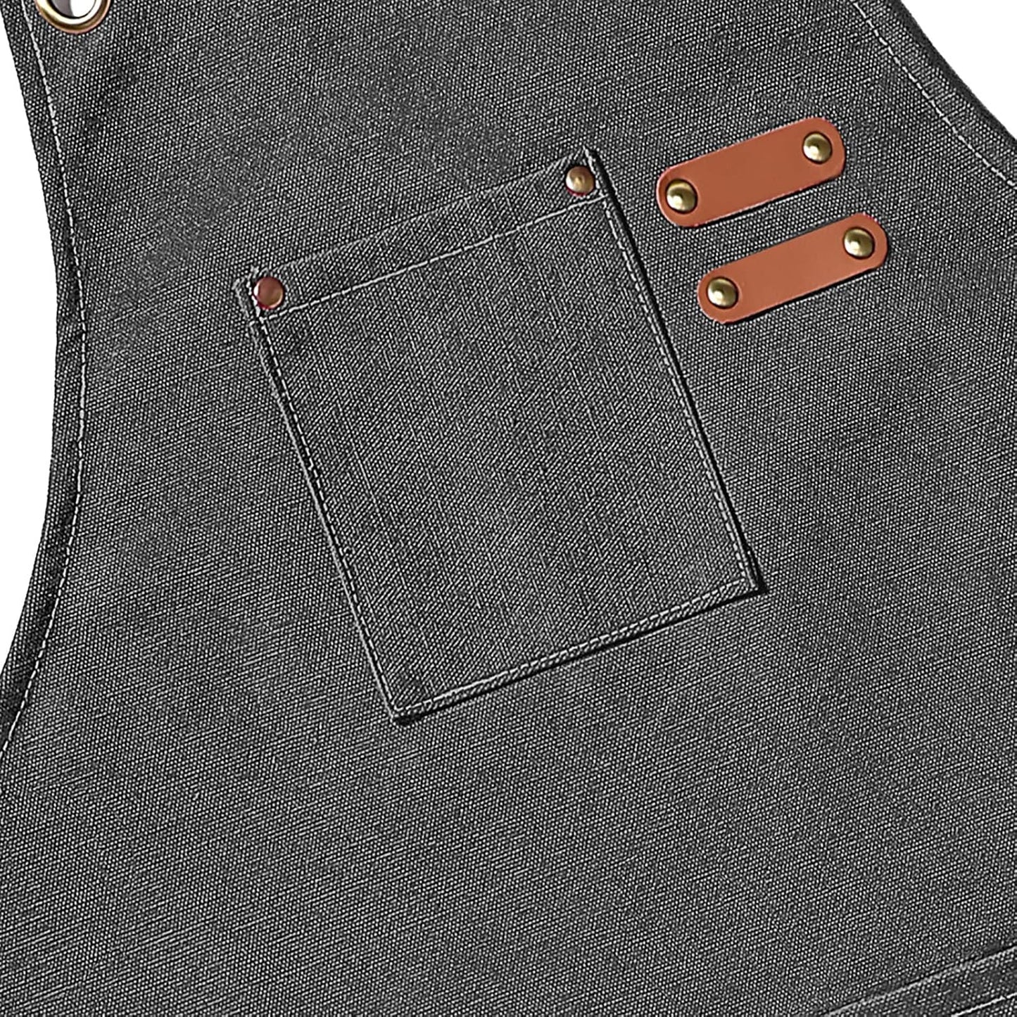 Chef Aprons for Men Women with Oversized Pockets,Cotton Canvas Cross Back Heavy Duty Work Apron,Grey