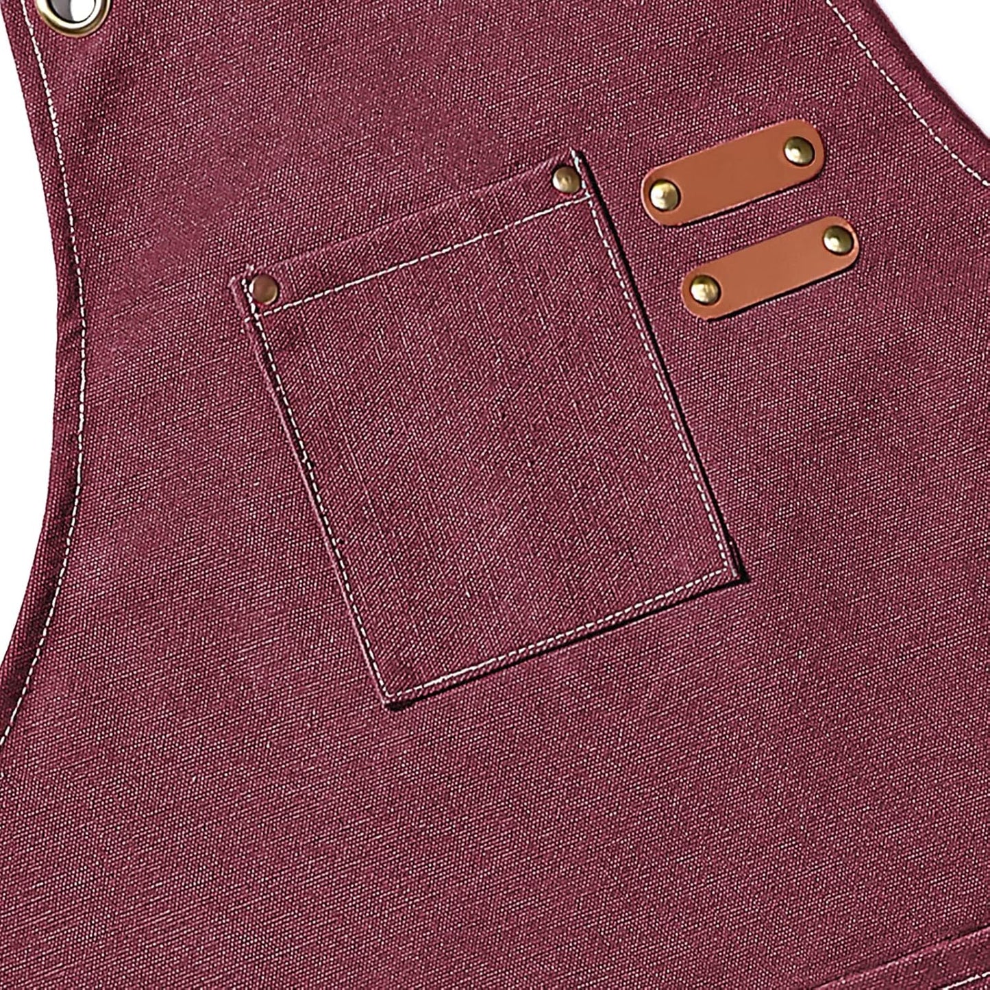 Chef Aprons for Men Women with Oversized Pockets,Cotton Canvas Cross Back Heavy Duty Work Apron,Red