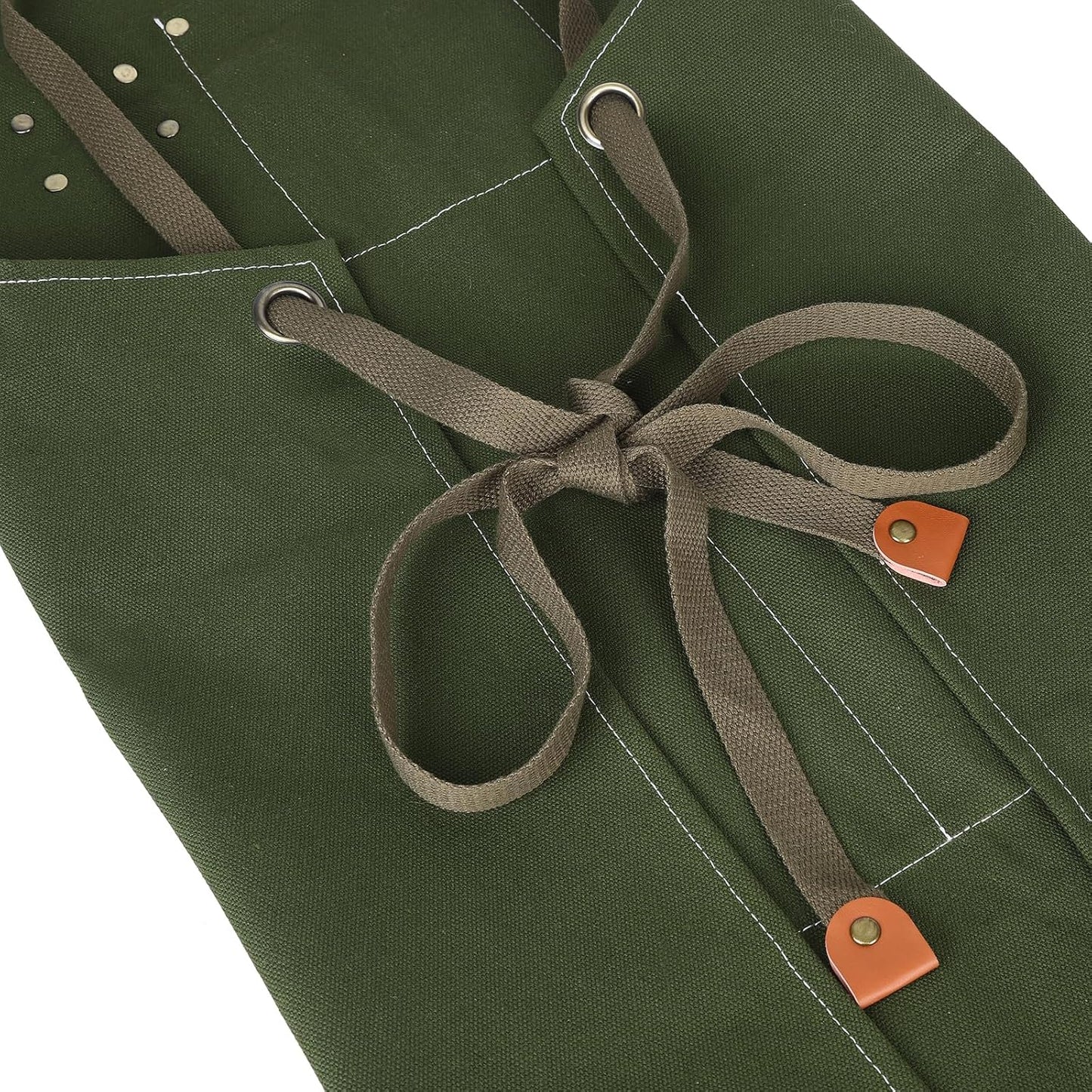 Chef Aprons for Men Women with Oversized Pockets,Cotton Canvas Cross Back Heavy Duty Work Apron,Army Green