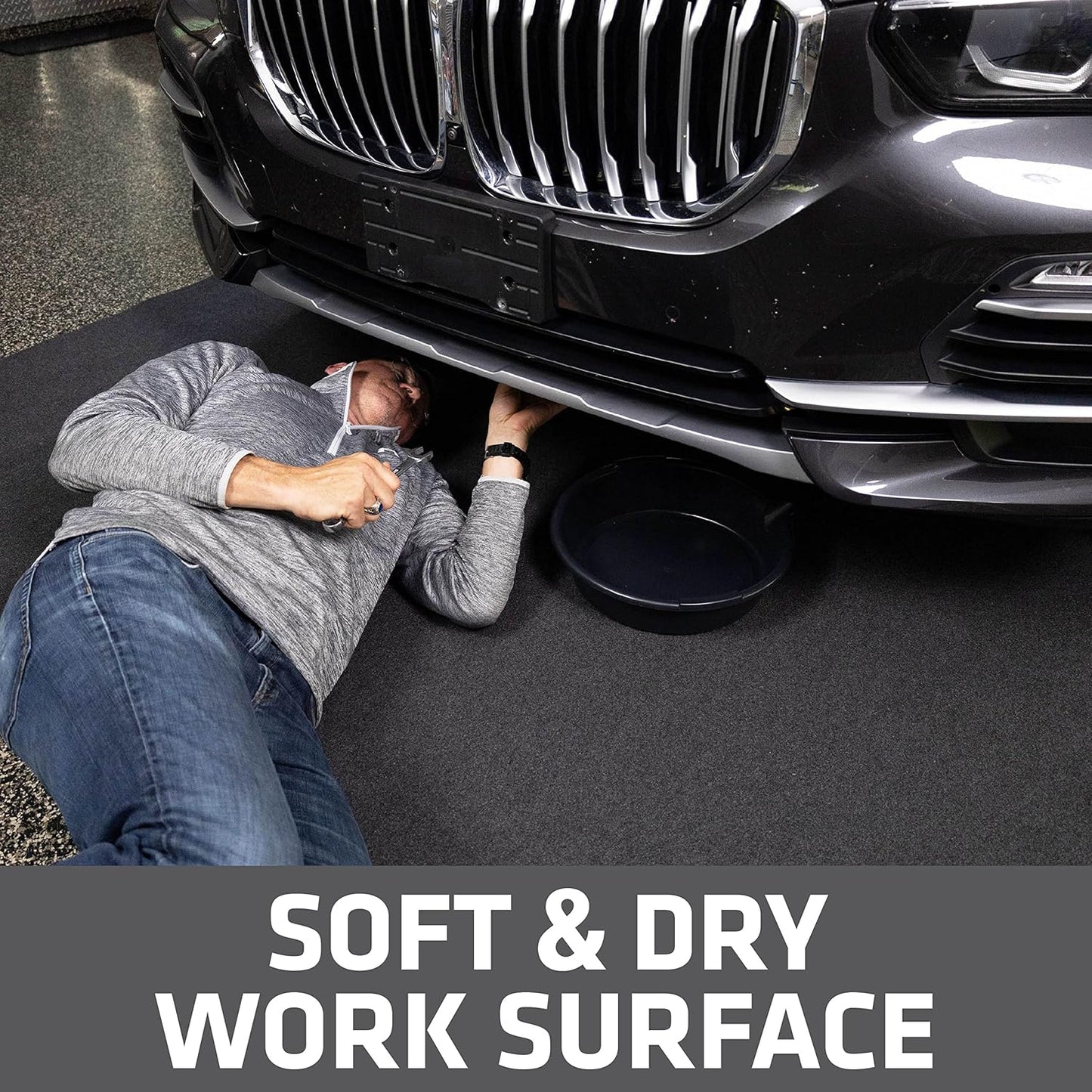 Oil Spill Mat,Premium Absorbent Oil Pad, Reusable, Washable, Durable, Waterproof Backing Contains Liquids, Protects Garage Floor Surface