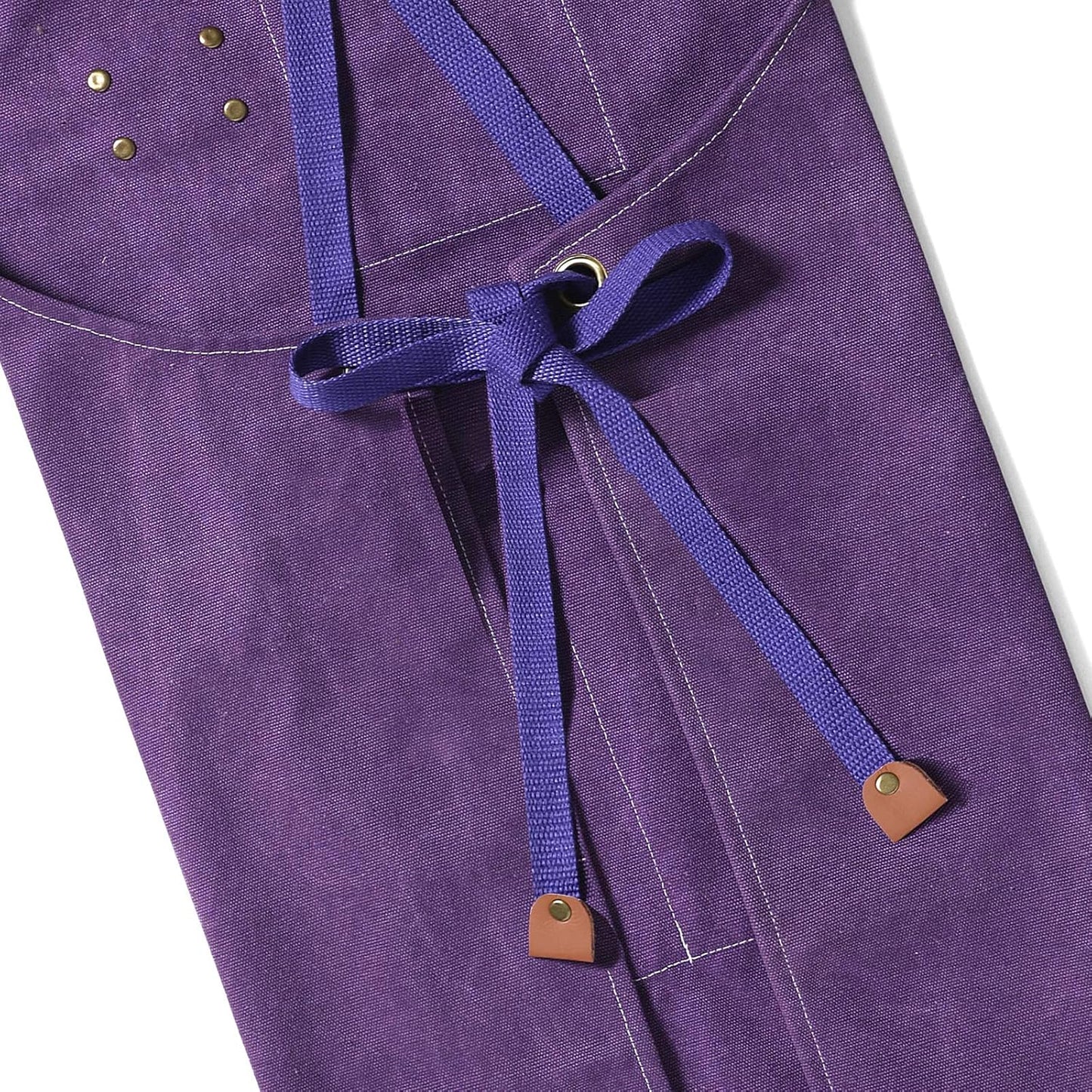 Chef Aprons for Men Women with Oversized Pockets,Cotton Canvas Cross Back Heavy Duty Work Apron,Purple