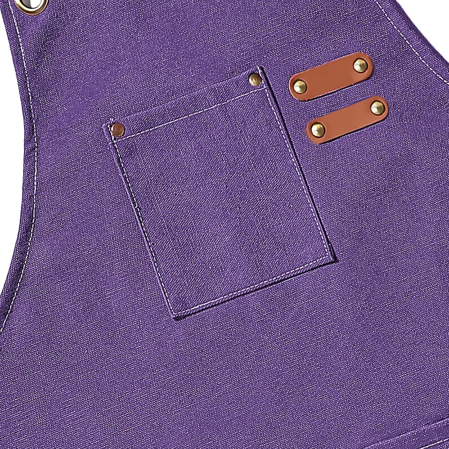 Chef Aprons for Men Women with Oversized Pockets,Cotton Canvas Cross Back Heavy Duty Work Apron,Purple