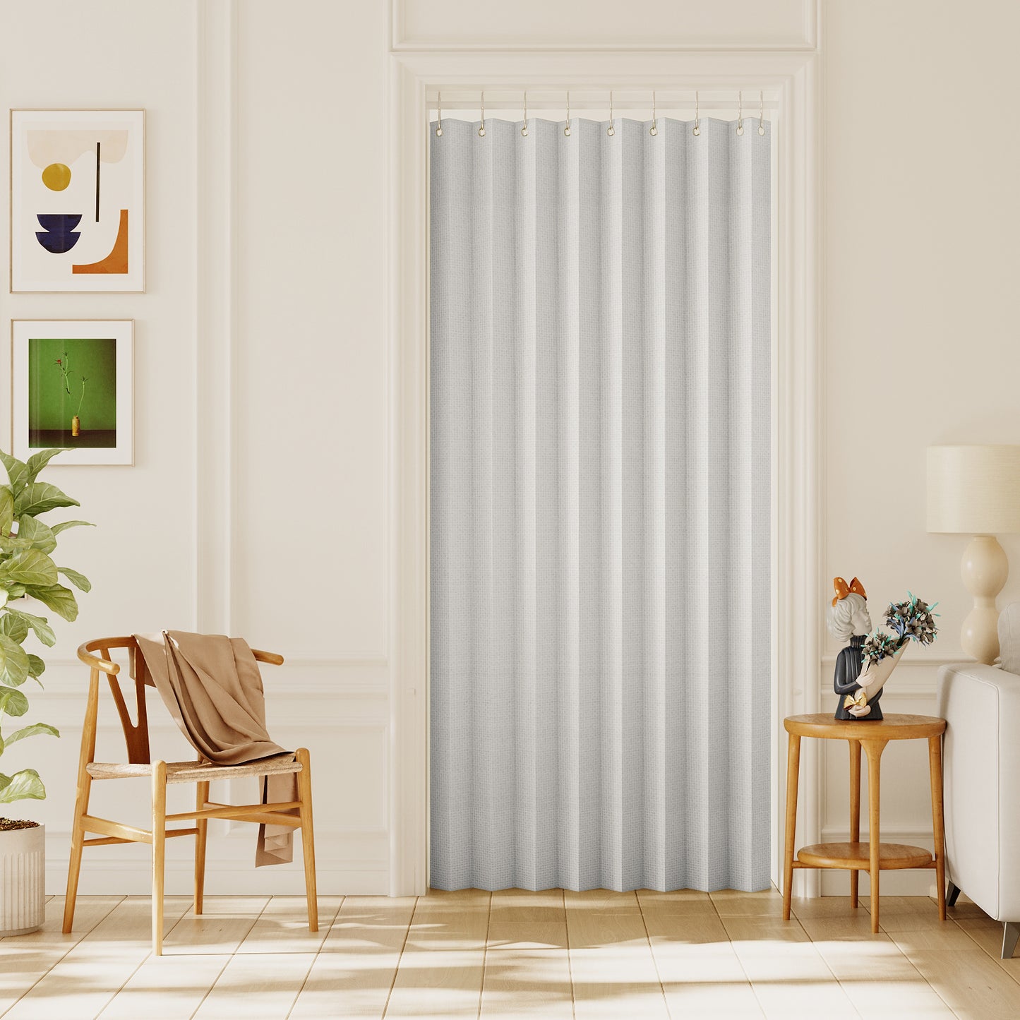 Double-sided Linen ,High shading,2 Panel Rod Pocket Semi Sheer Neutral Country Rustic Farmhouse Organ Curtain Bedroom,White