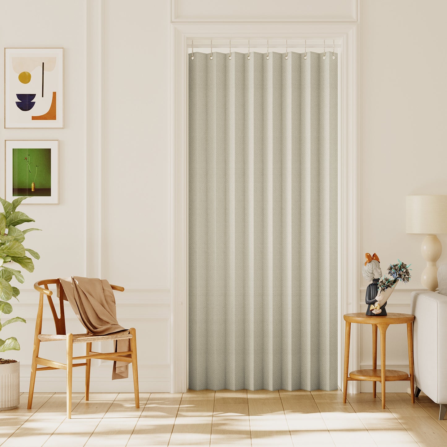 Double-sided Linen ,High shading,2 Panel Rod Pocket Semi Sheer Neutral Country Rustic Farmhouse Organ Curtain Bedroom,Beige